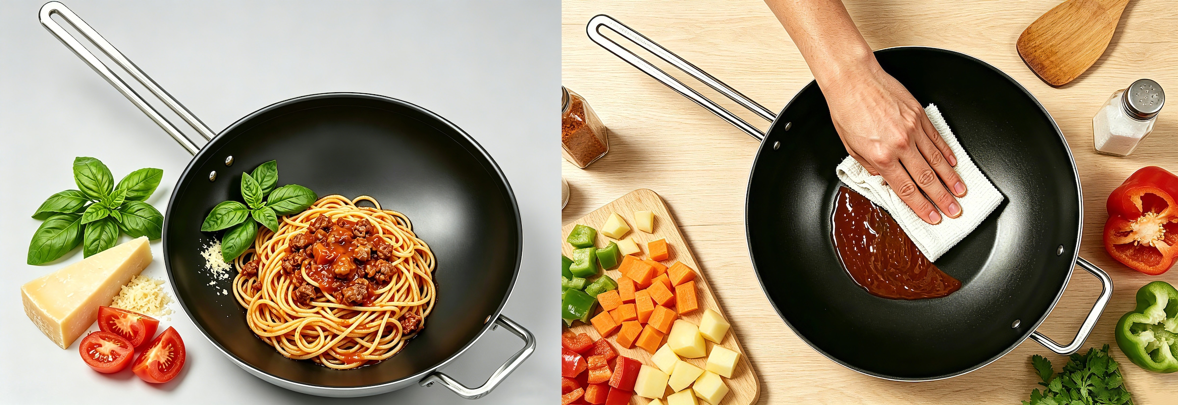 Hanseatic Wok »DAILY, Ø ca. 32 cm, mit Antihaftbeschichtung« Edelstahl 18/10 1 tlg. für alle Herdarten, Induktion