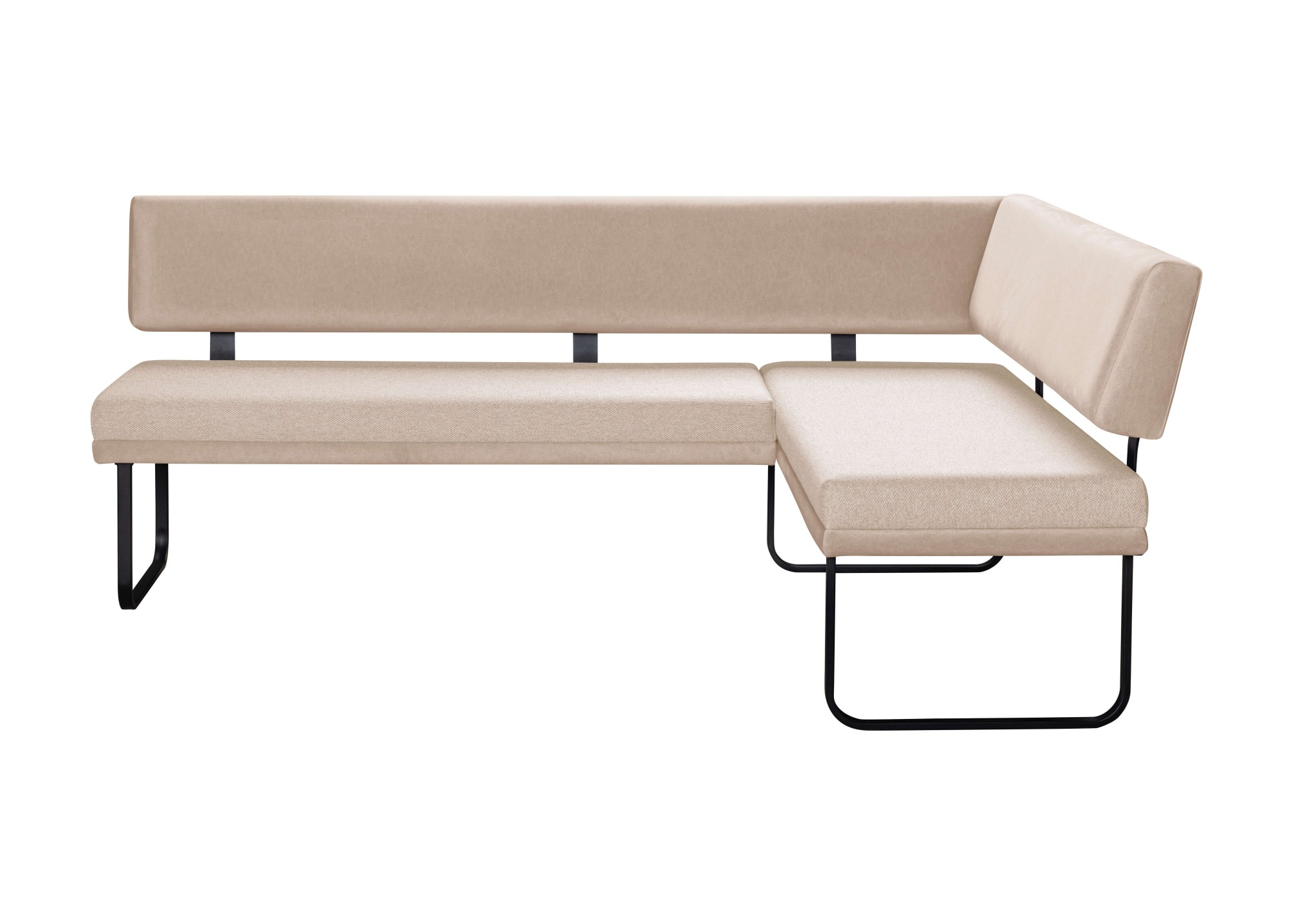 GOODproduct Ensemble de bancs d'angle »Gabi Essecke, Sitzgruppe, Eckbankgruppe, Küchenbankgruppe« Set, 4tlg, 4 pièces tlg. Gestell aus matt-schwarzem Flachmetall, stabil, 2-Stoff-Design