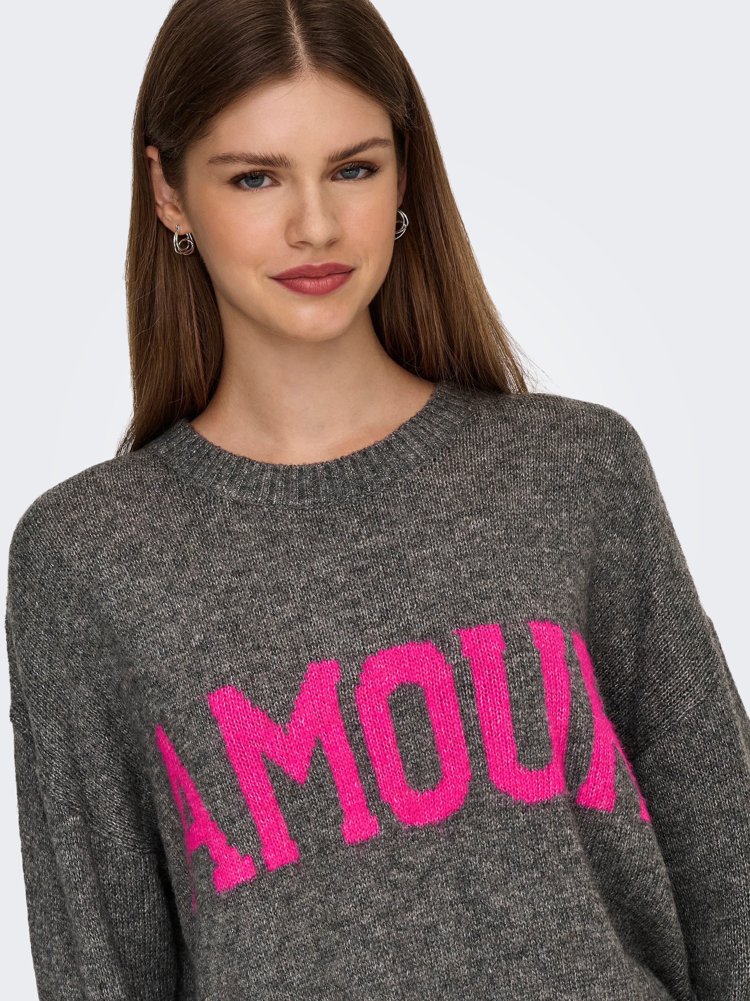 ONLY Pull à col rond »ONLNEW AMOUR LS TEXT O-NECK CS KNT«