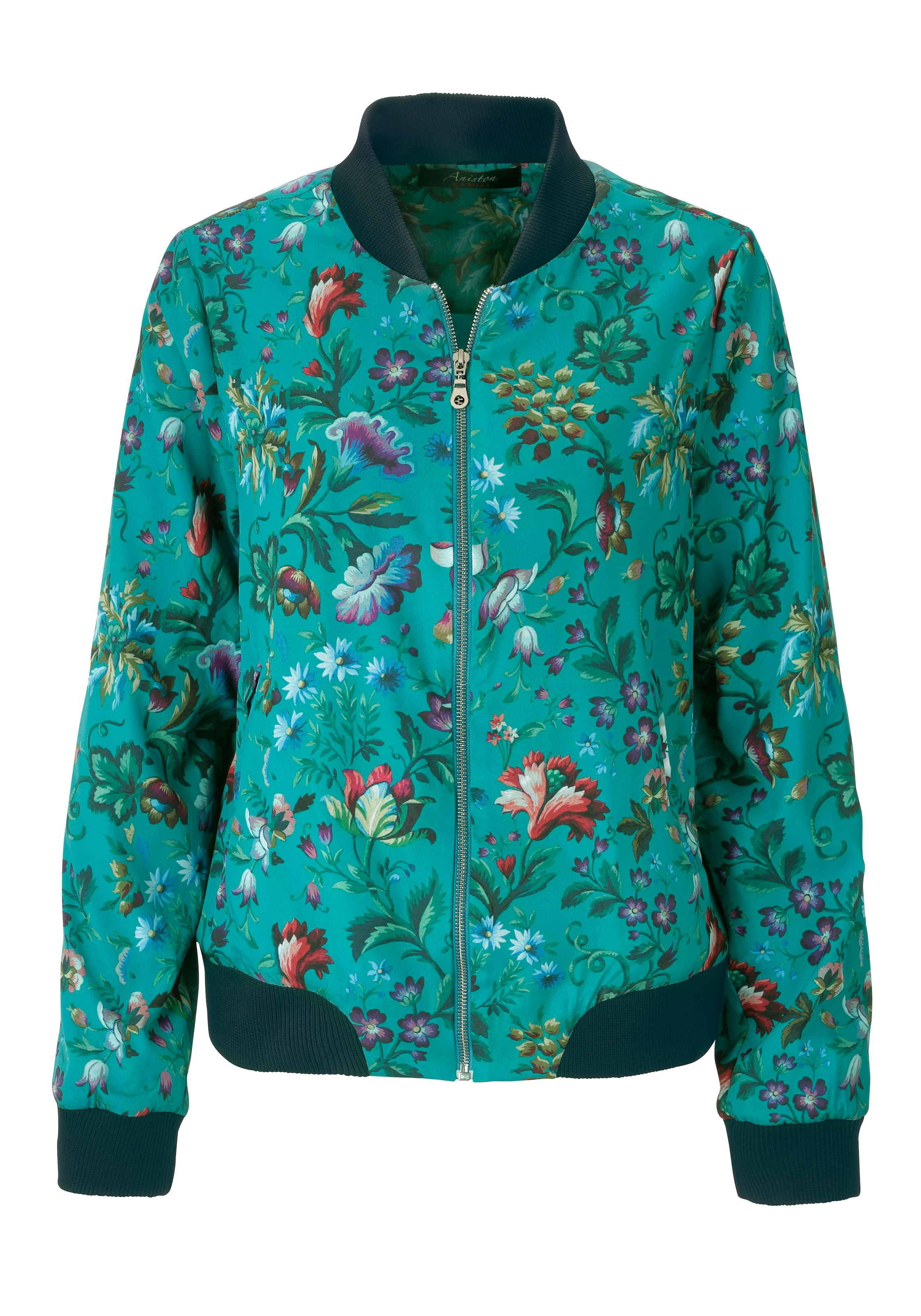 Aniston CASUAL Blouson mir farbharmonischen Blumen bedruckt - NEUE KOLLEKTION