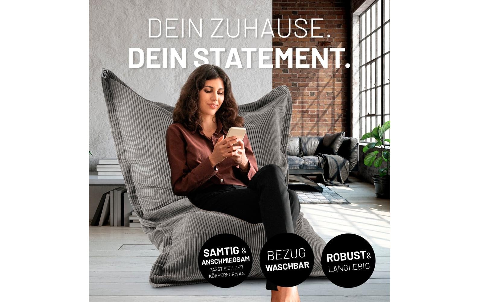 Lumaland Pouf »Cord 380 l« Sitzsack für Innen