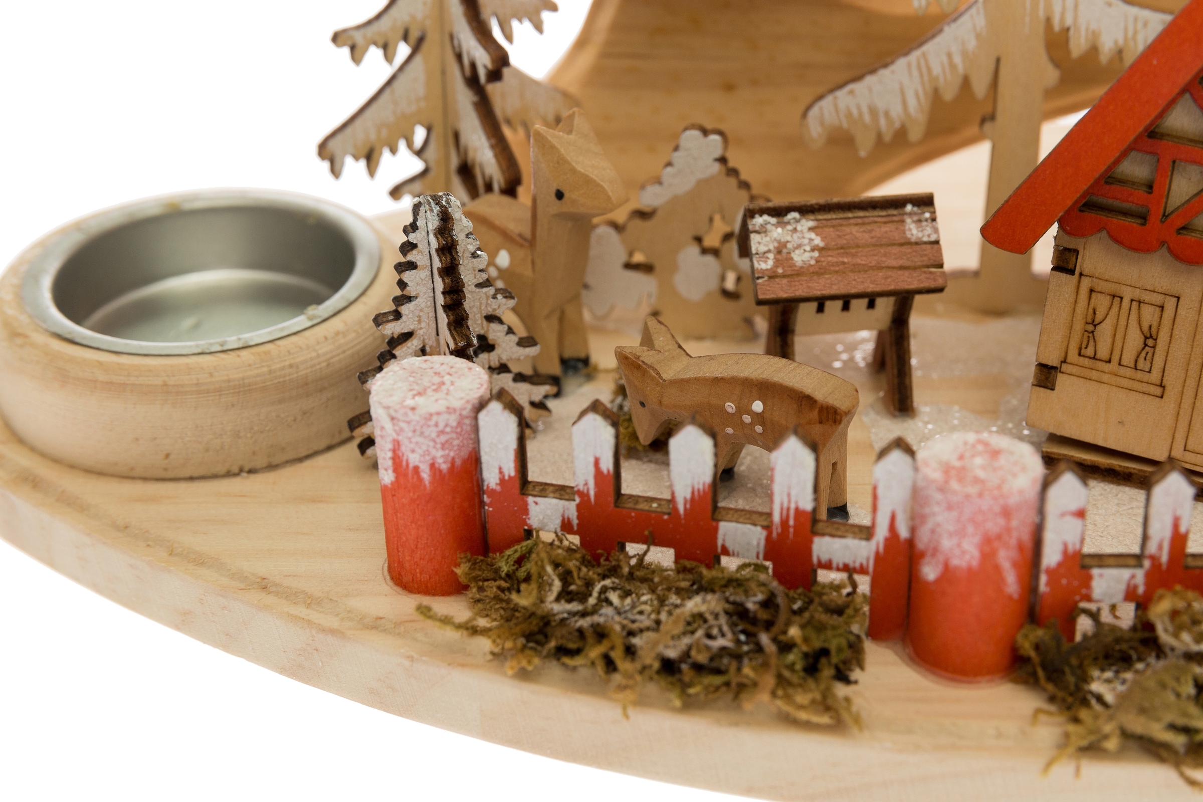 my home Teelichthalter »Weihnachtsdeko« Winterlandschaft aus Holz