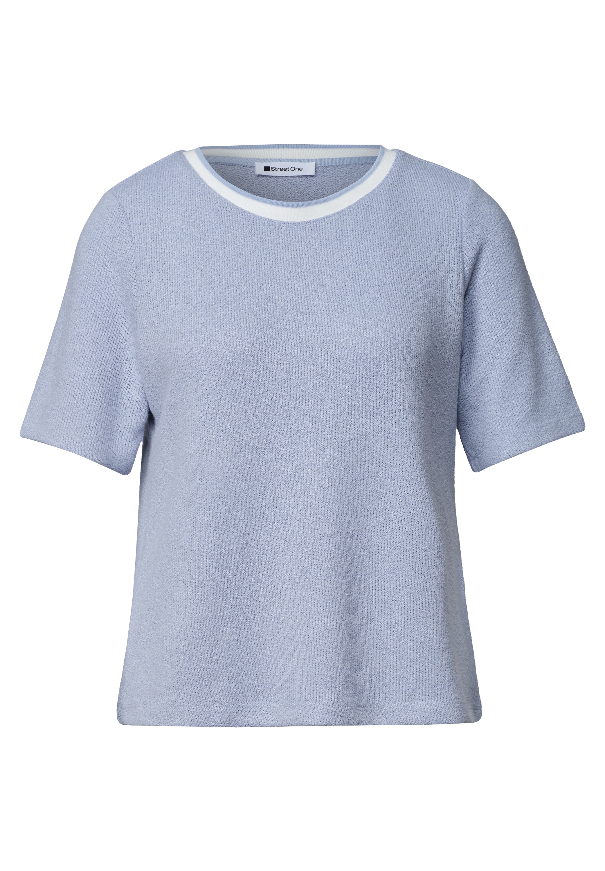 STREET ONE T-shirt à manches courtes T-shirt d'été à manches courtes en tricot avec col rond