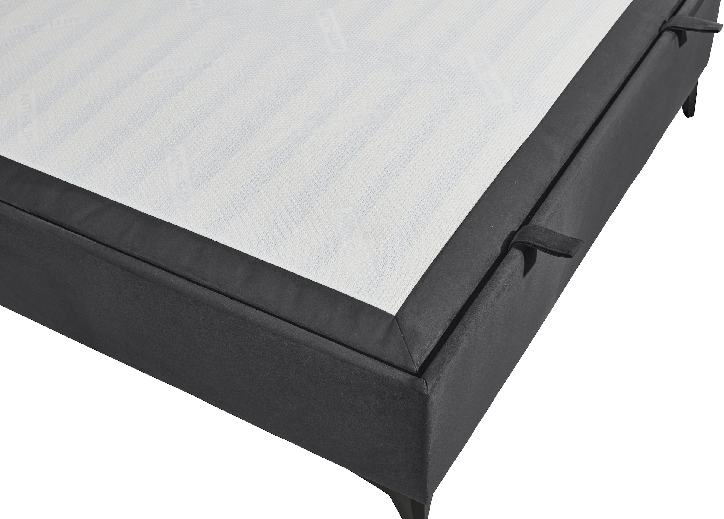 ED EXCITING DESIGN Lit de boxe »Monroe inkl. Bettkasten, erhältlich in den Breiten 160cm & 180cm« matelas duo - côté ferme avec natte de coco