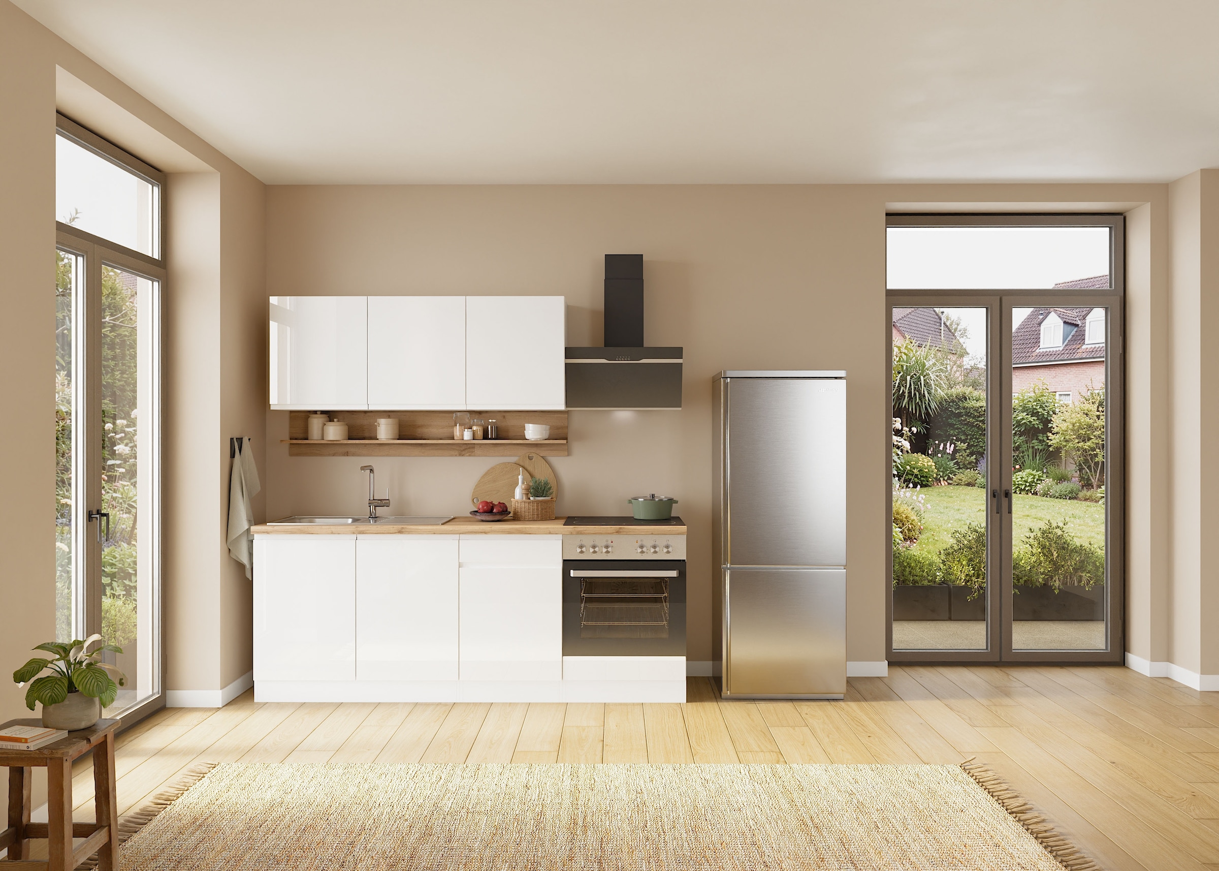 KOCHSTATION Armoire encastrée pour cuisinière »KS-Virginia,neu in verbesserter Ausführung« Espace de rangement,  largeur 60 cm, hauteur 85 cm, niche pour poêle L/H/P : 56/59/55 cm
