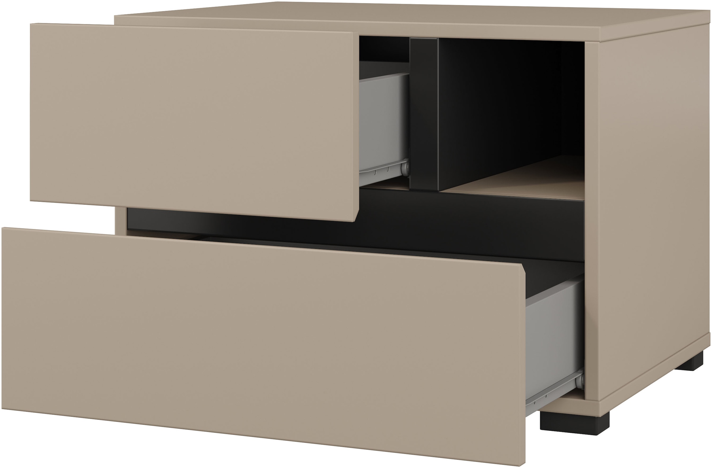 GOODproduct Ensemble de chambre à coucher »Cross, moderne, grifflose Optik, FSC-zertifiziert« Bett 180x200cm, 2 Nachtkommoden, Schrank 2-oder 4-türig, 4 cuis tlg. Komplettschlafzimmer-Set