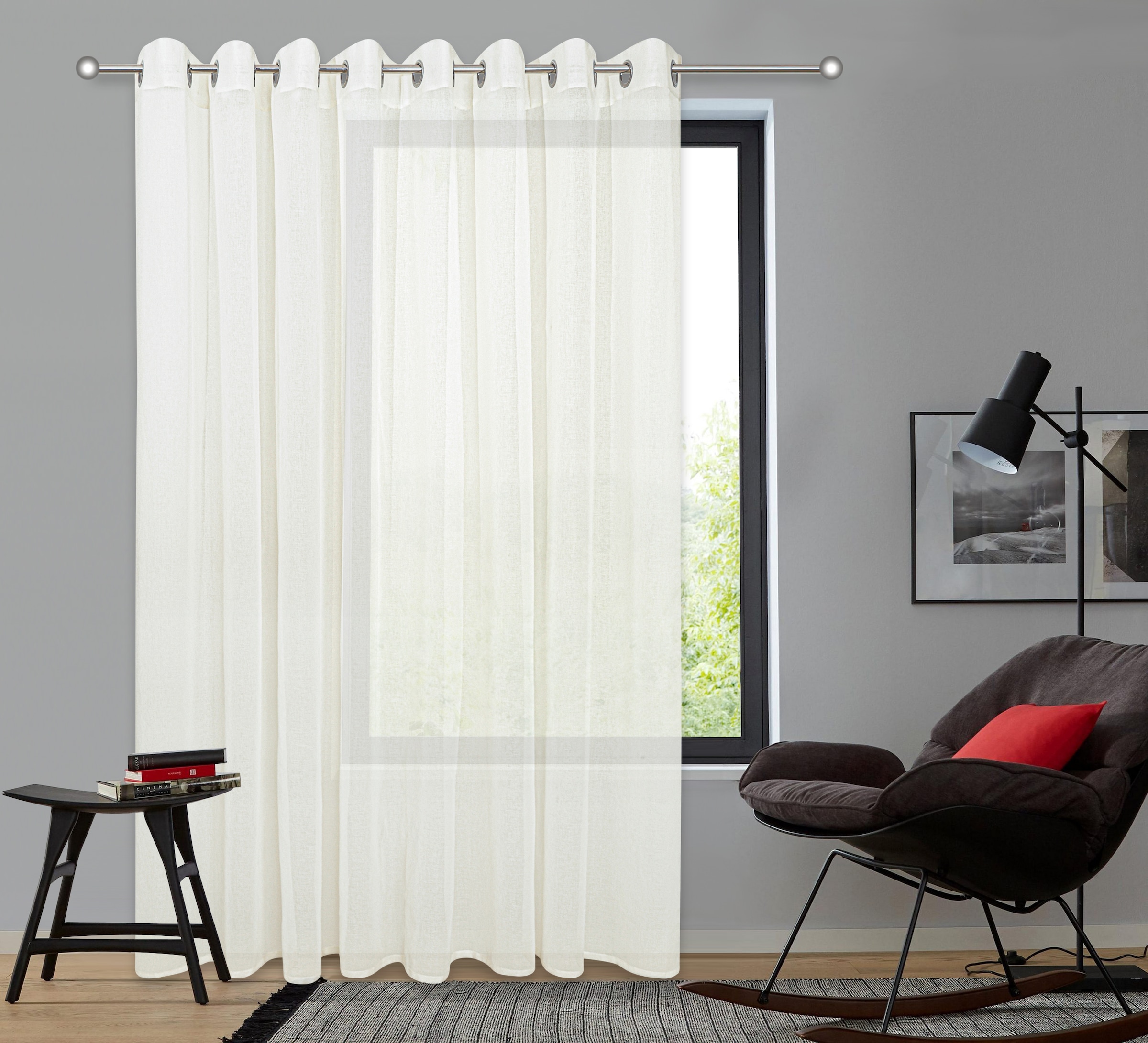 GOODproduct Gardine »Dolly, 1er-Set, transparent gewebt, Ösen« Ösen 1 Stk. tlg. gewebt, Polyester, extra Breite ab 3 Meter