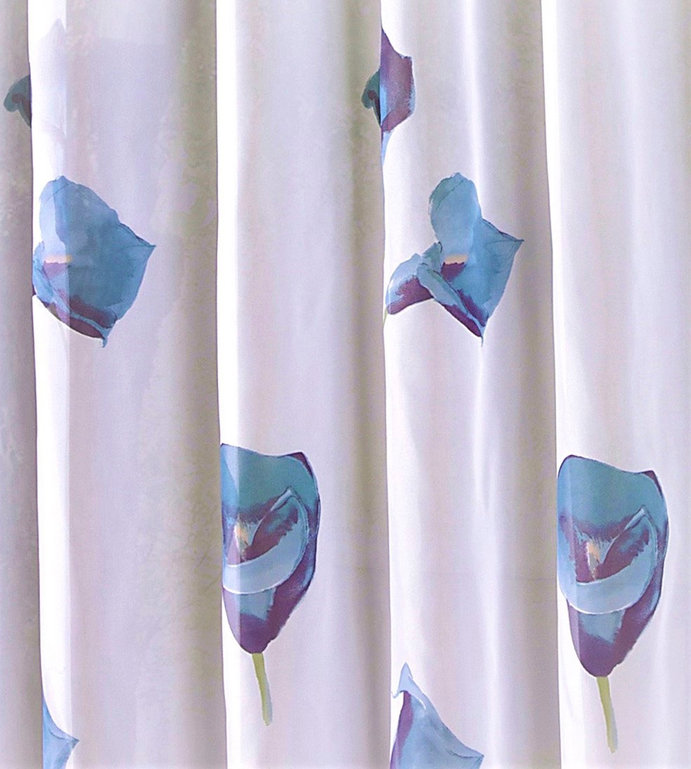 Weckbrodt Gardine »Calla« Smokband 1 Stk. tlg. Voile, bedruckt, floral, geblümt, halbtransparent, Beschwerungsband