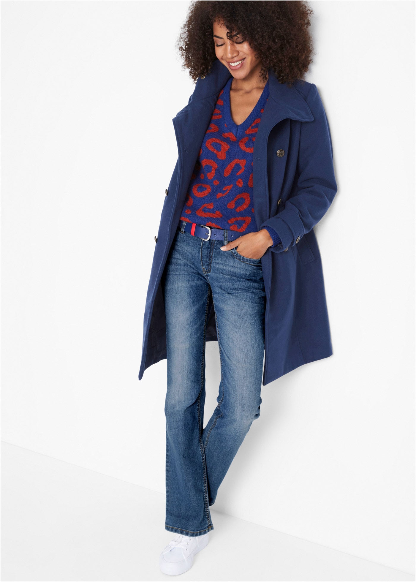 bonprix Jeans bootcut »Bootcut-Jeans Mid Waist, Komfort-Stretch« coupe regular fit, style classique 5 poches