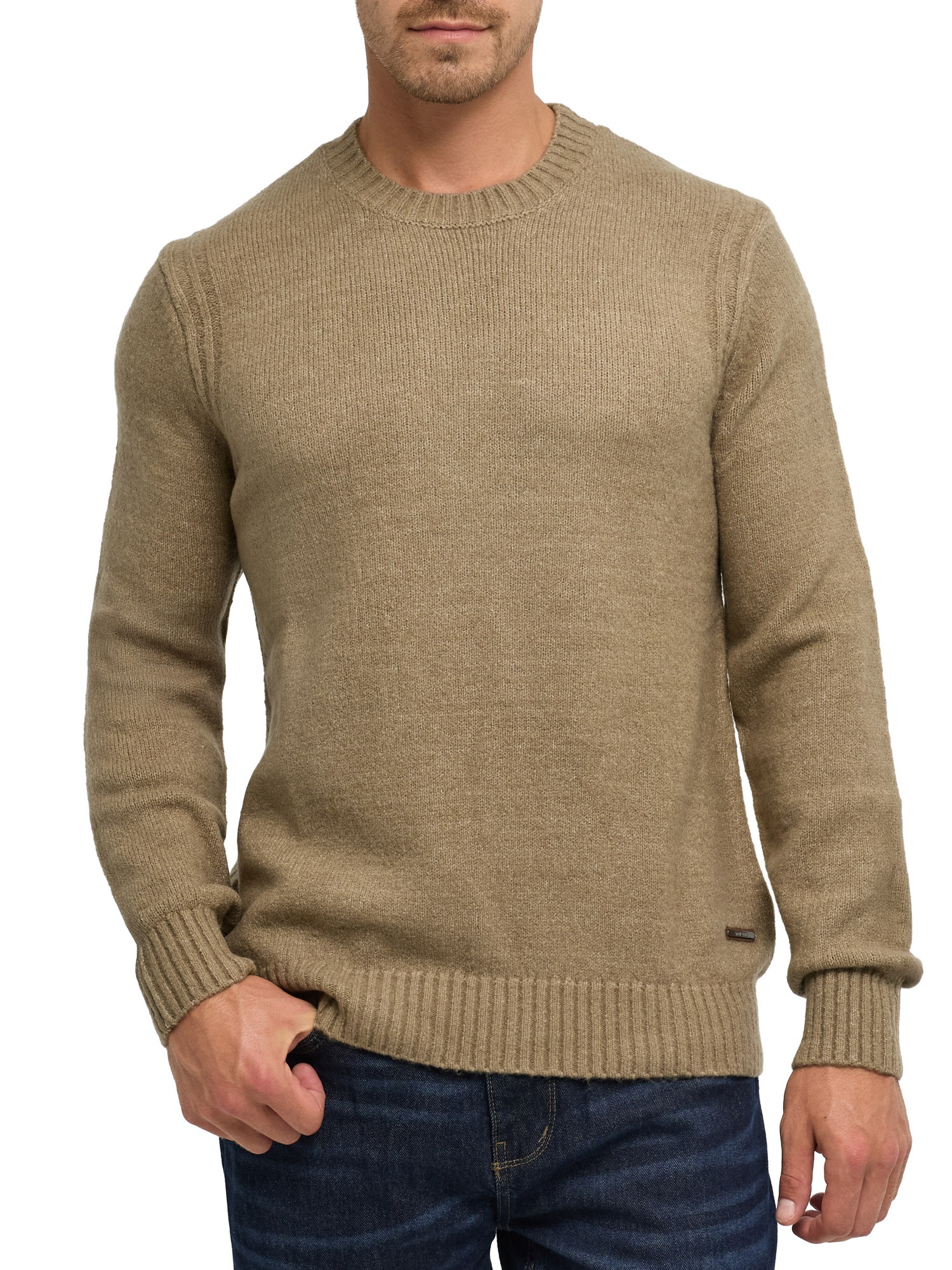 Indicode Rundhalspullover »INVestdale o-neck« Materialmix, regular fit