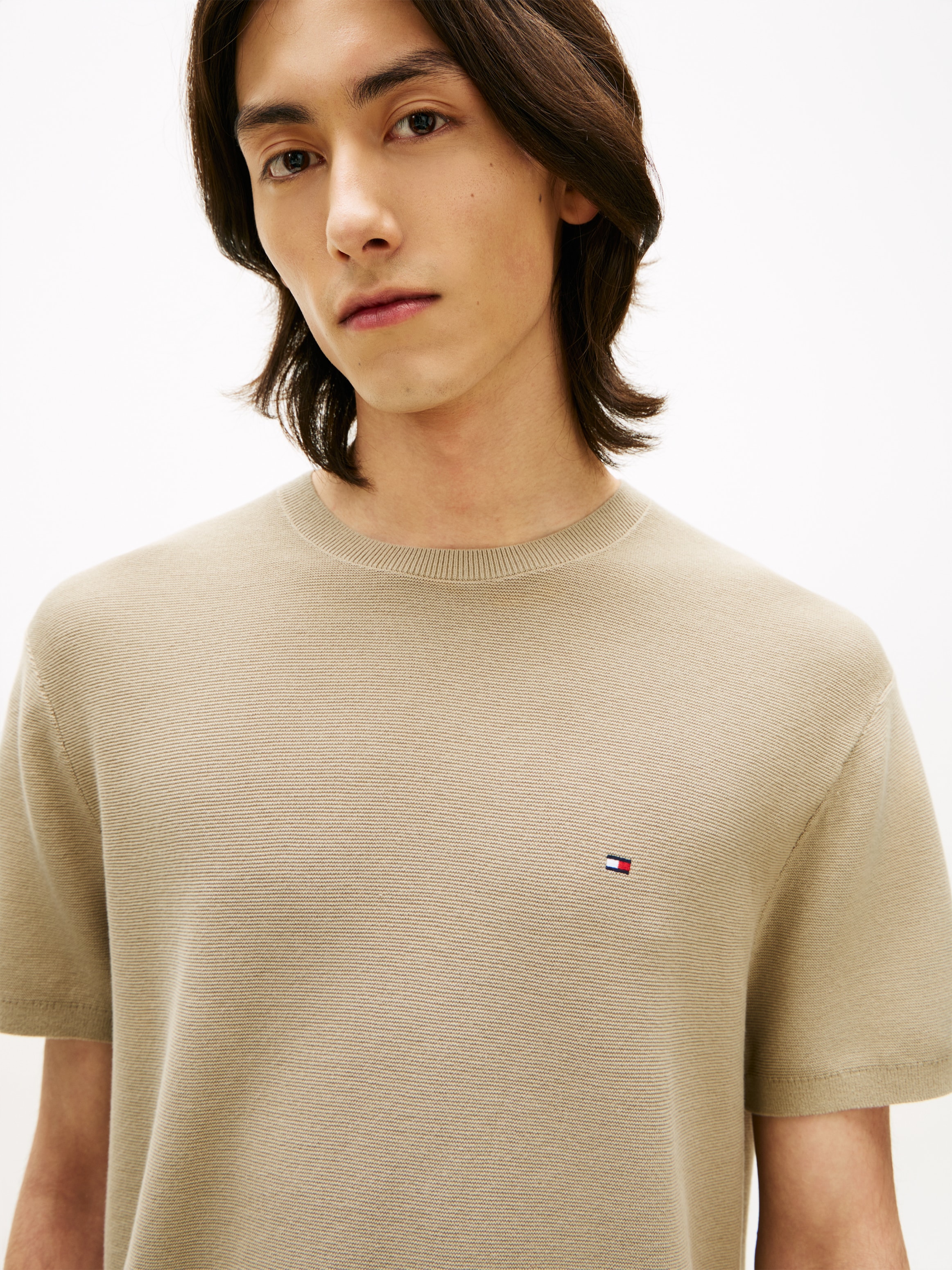 Tommy Hilfiger Kurzarmpullover »COOL TOUCH STRUCTURE« Relaxed Fit, aus Strick