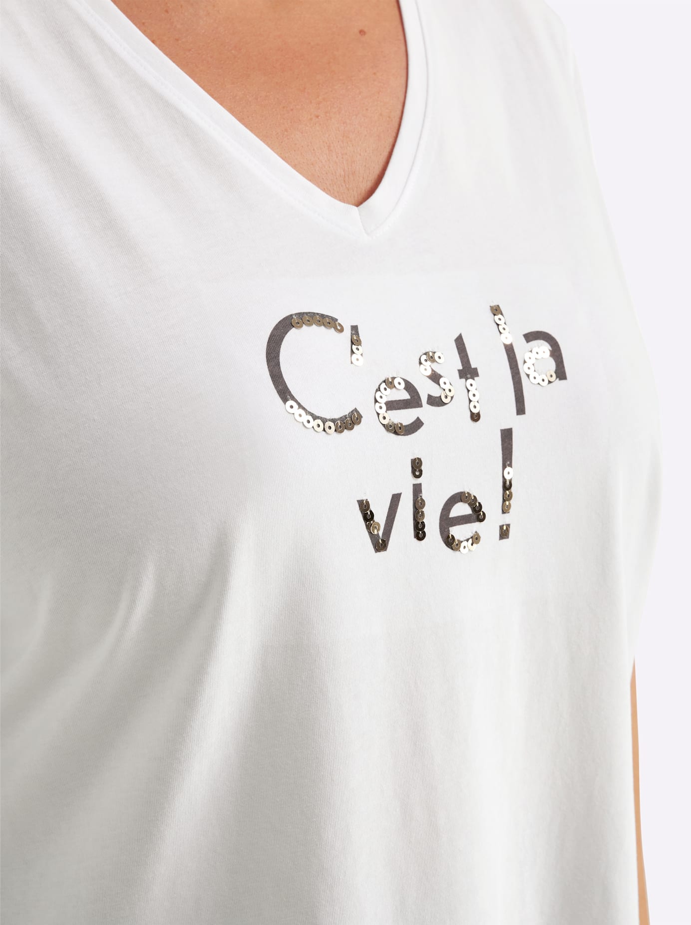 Sheego T-shirt en V »Shirt« 1