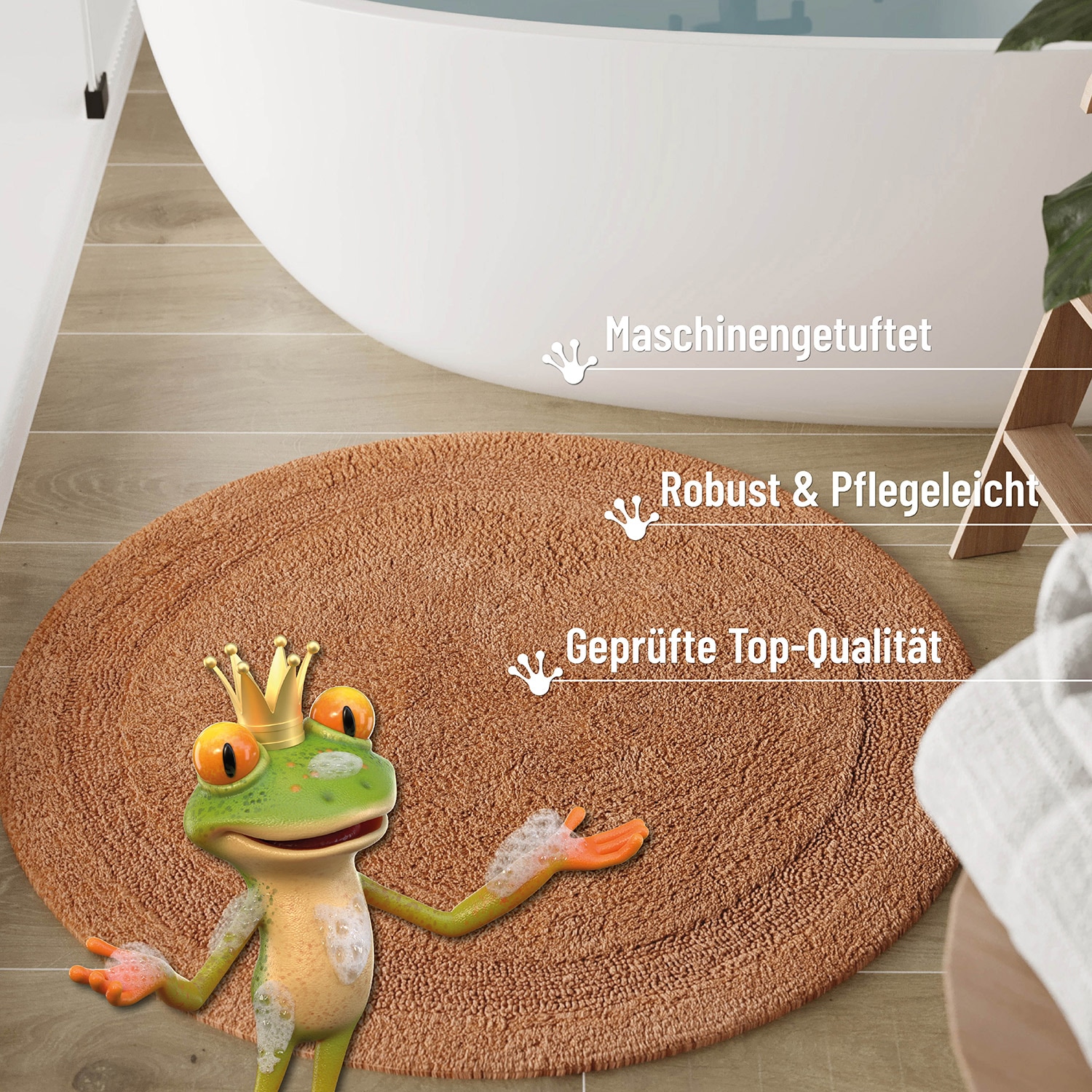 Wecon home Basics Tapis de bain »Knut« Höhe 20 mm waschbar, rutschfest, strapazierfähig, pflegeleicht, Bordüre, weich