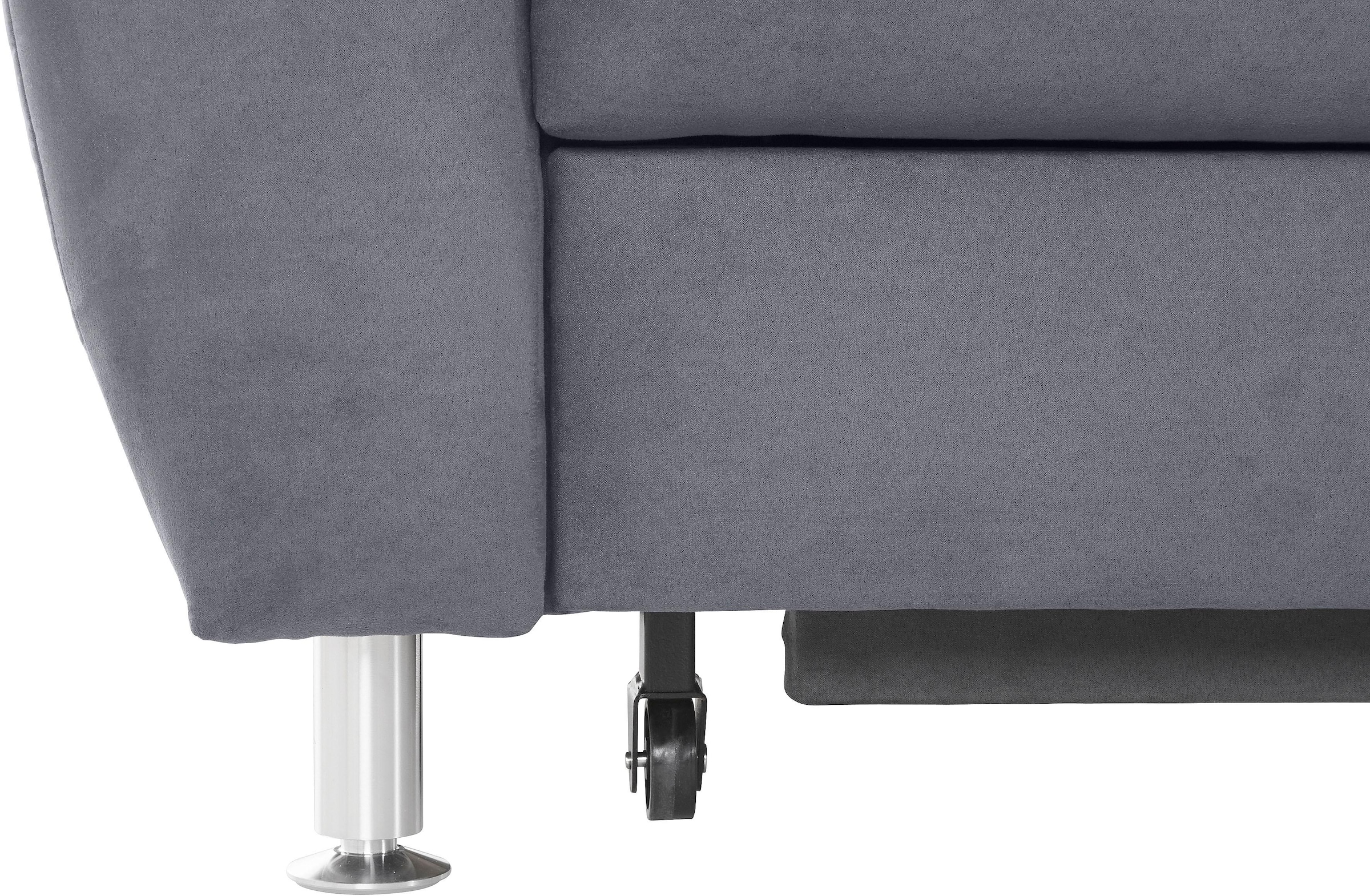 PLACES OF STYLE Ecksofa »Cardoso L-Form« Federkern, wahlweise mit Bett, Schubkasten