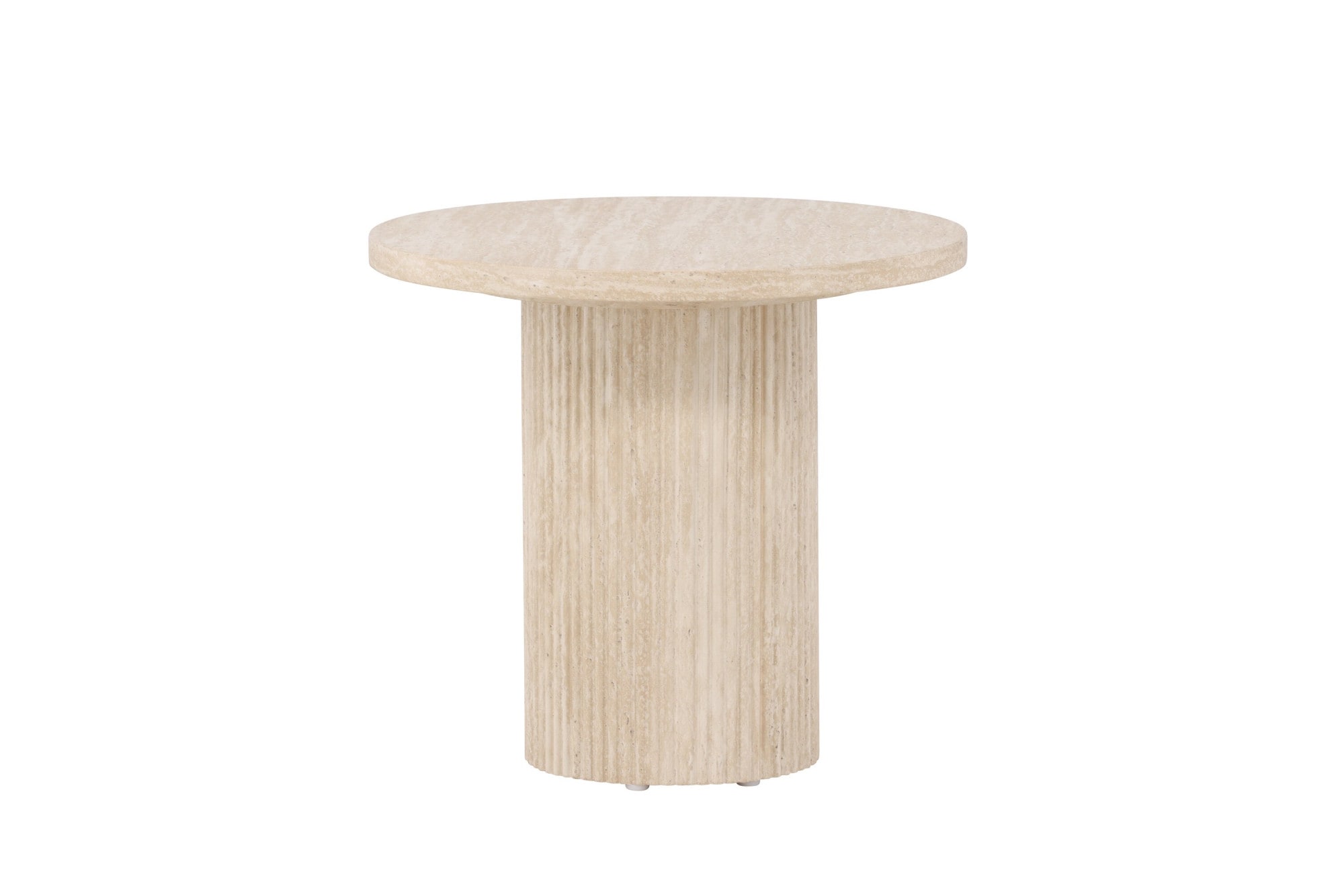 Venture Home Couchtisch »Härön, runder Couchtisch in eleganter Travertinoptik, Ø 50 cm« Sofatisch, MDF, 3D-Papier, rund, weich geformt, einheitlich