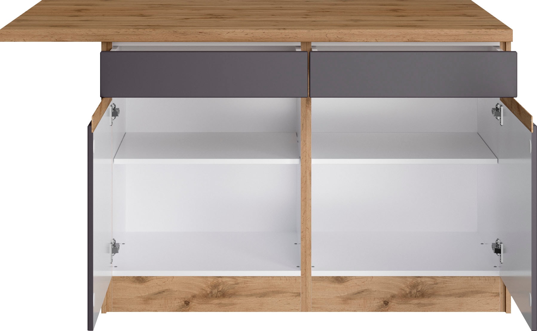 KOCHSTATION Ilot de cuisine »KS-Riesa« largeur 153 cm, profondeur 100 cm, façades MDF