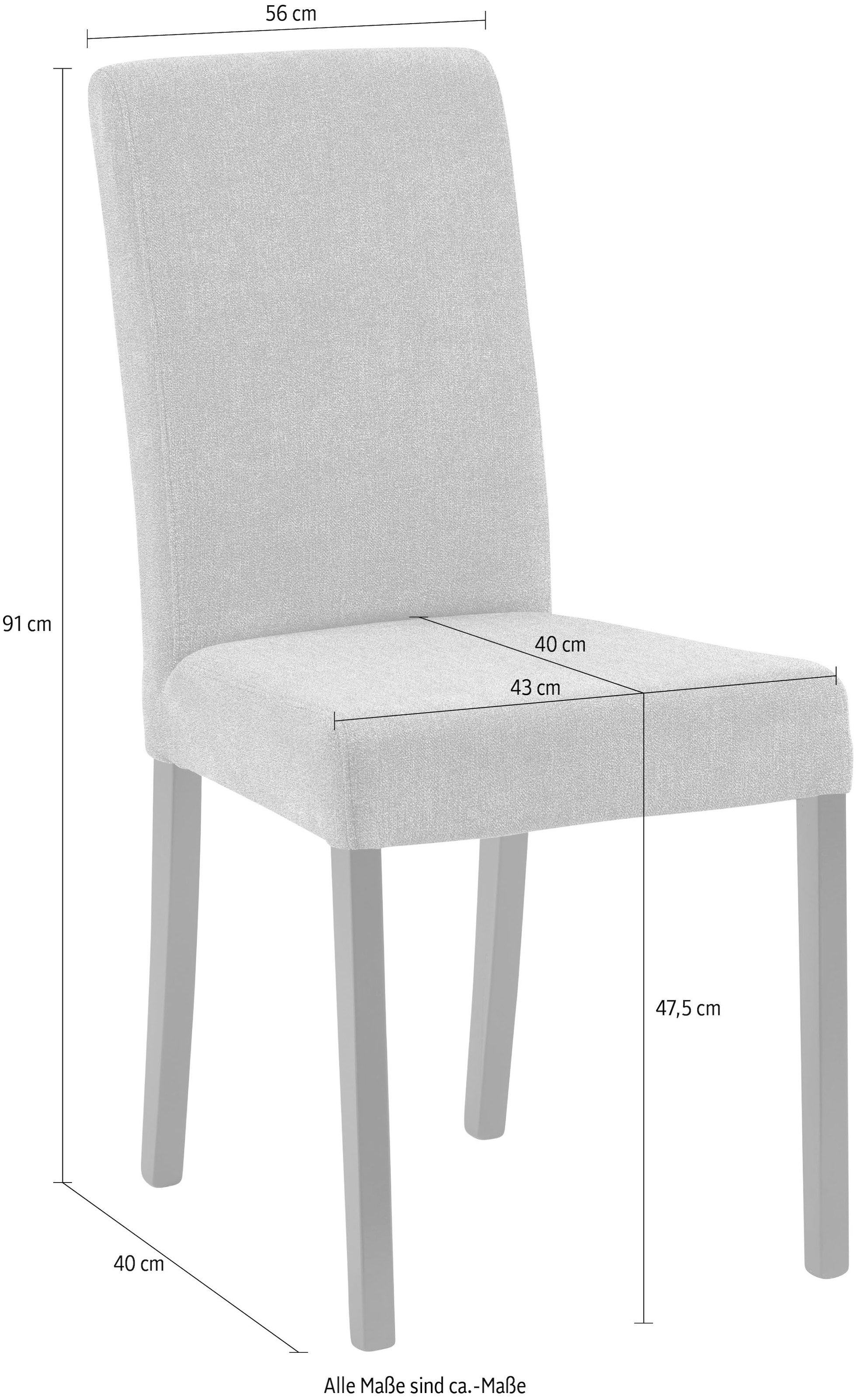 massivline&more Chaise à 4 pieds »Martina 100« (Ensemble) 2 cuisstructure en bois massif de hêtre laqué noir mat