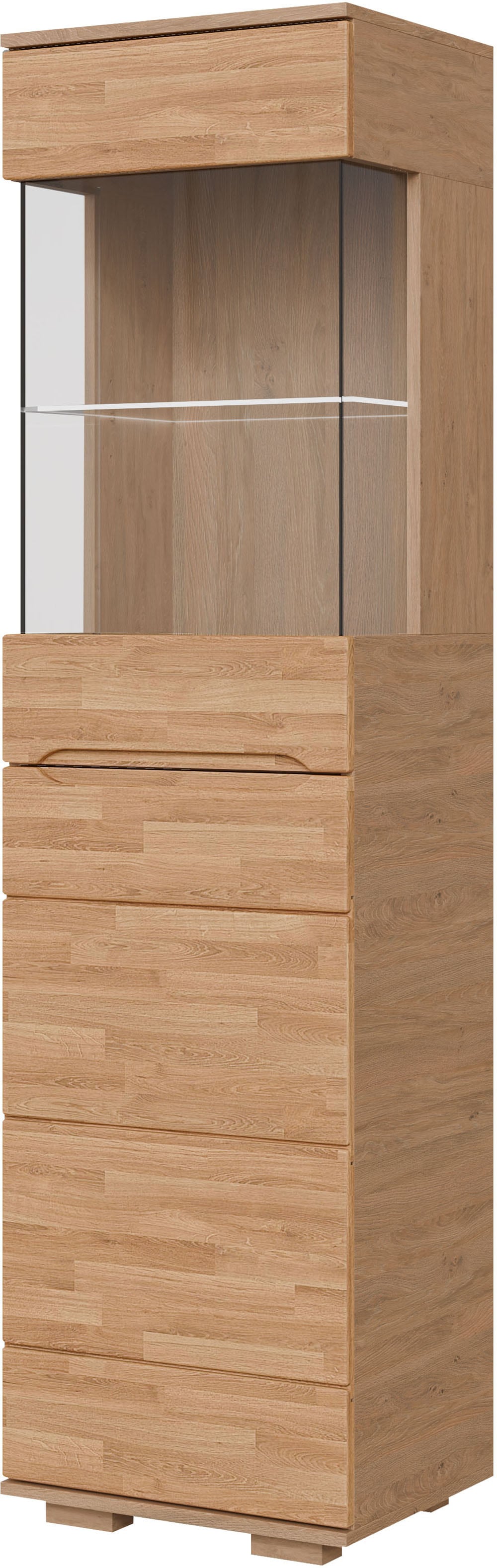 GOODproduct Vitrine »VETRO: Fronten aus Massivholz, Korpus aus Melamin, 1Glastür« Eiche B/T/H:50/40/190cm,3Variable einlegeboden,Türanschlag L/R,5Fächer