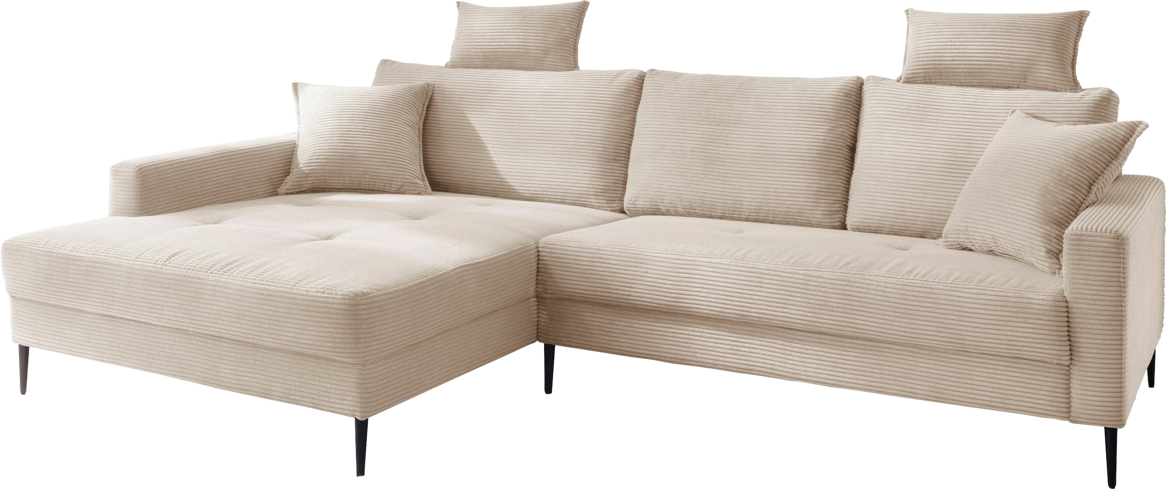 Trends by HG Canapé d'angle »Summer« in Cord-Stoff mit Metallfuss