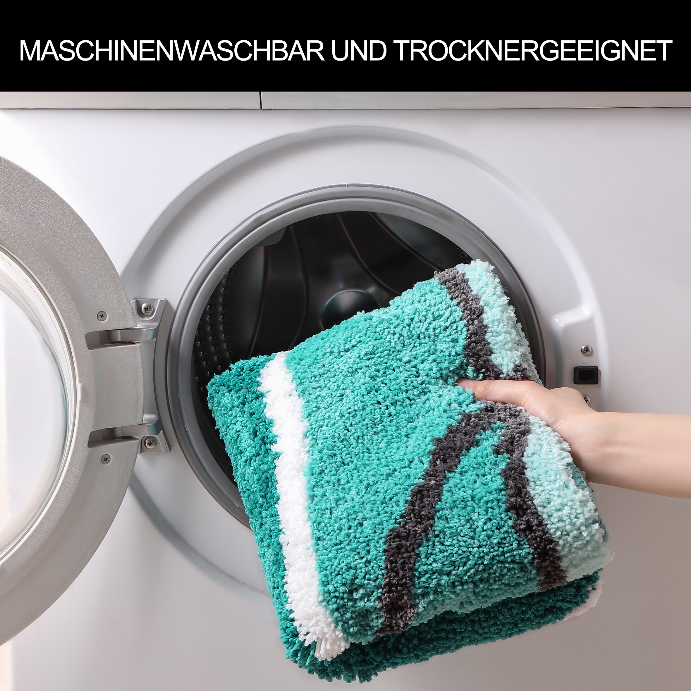 GOODproduct Badematte »Juna mit Muster, Badvorleger, Badezimmer Teppich, Duschvorleger« Höhe 20 mm rutschhemmend beschichtet strapazierfähig besonders weich, Design, Badematten, Badteppich