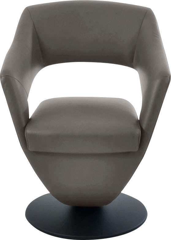 K+W Komfort & Wohnen Chaise pivotante »Kansas« () fauteuil pivotant en cuir design avec grand confort d’assise, plateau tournant noir