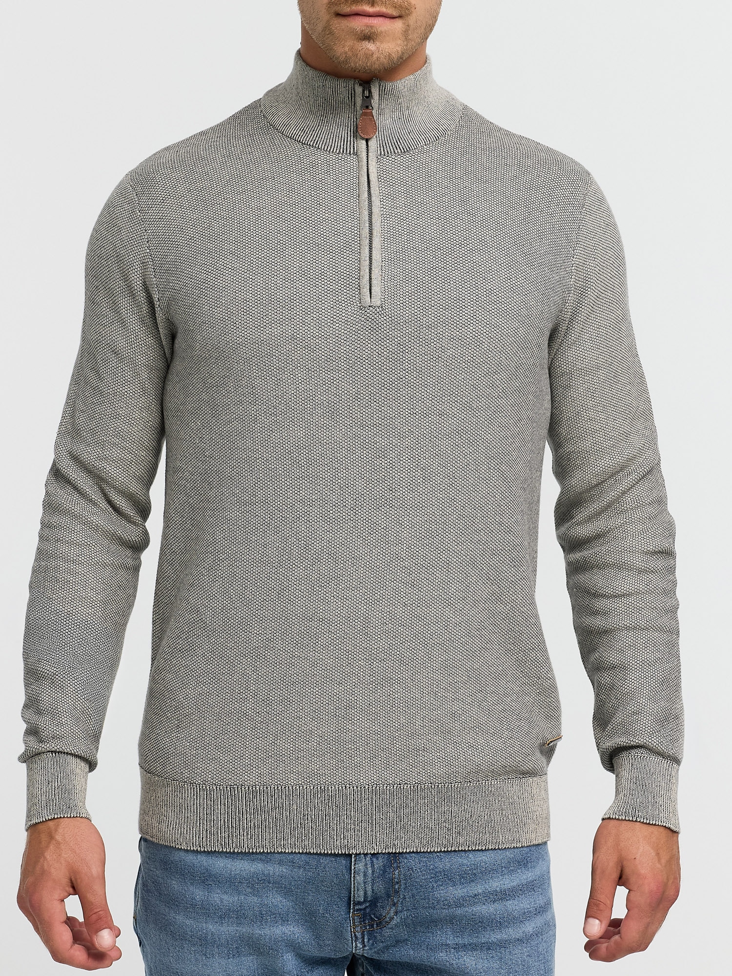 Indicode Troyer »INJexmon ½ Zip« coton, coupe régulière