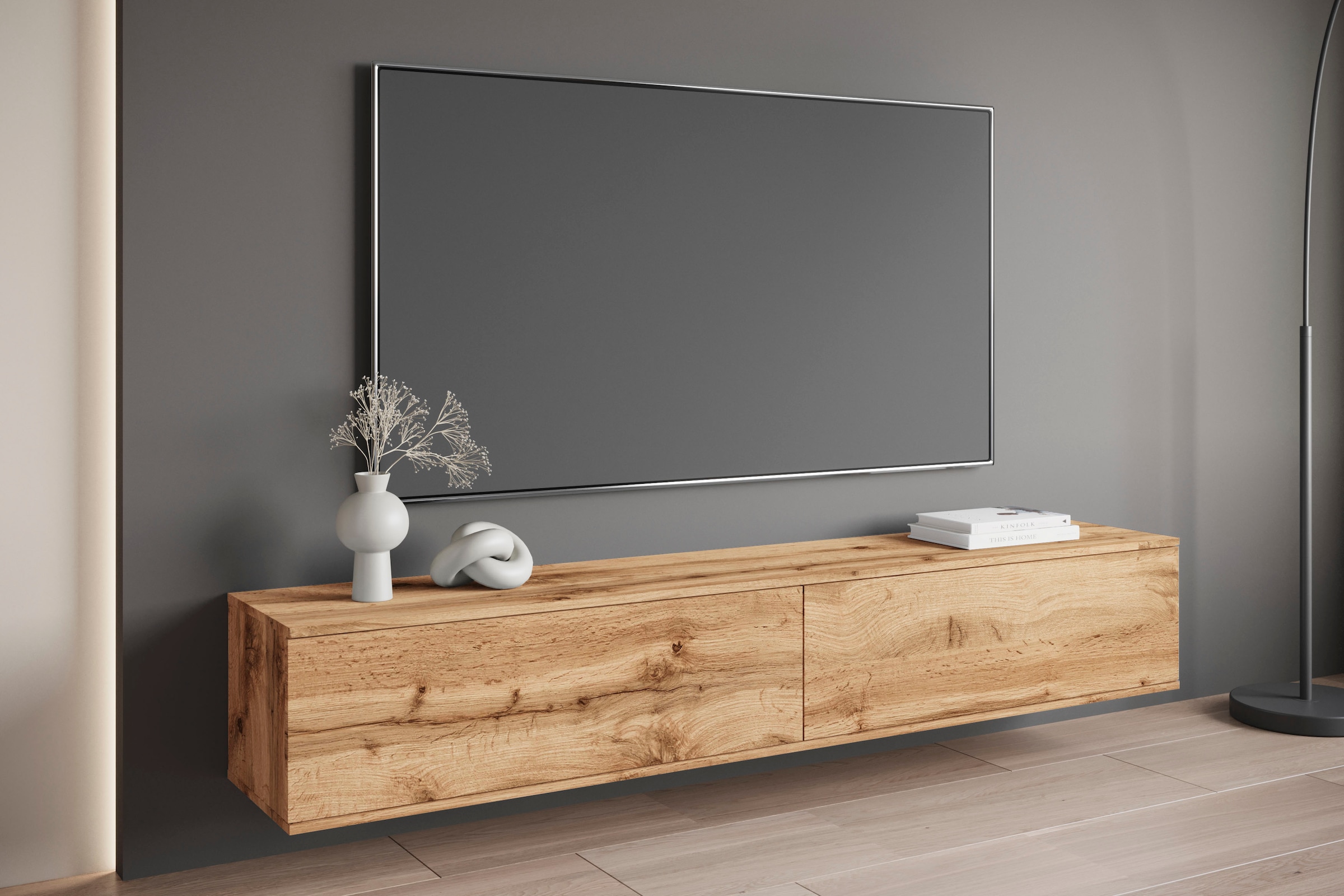 GOODproduct Lowboard »Kenia« 1 Stk. tlg. 2 Klappen – flexibel hängend oder stehend montierbar