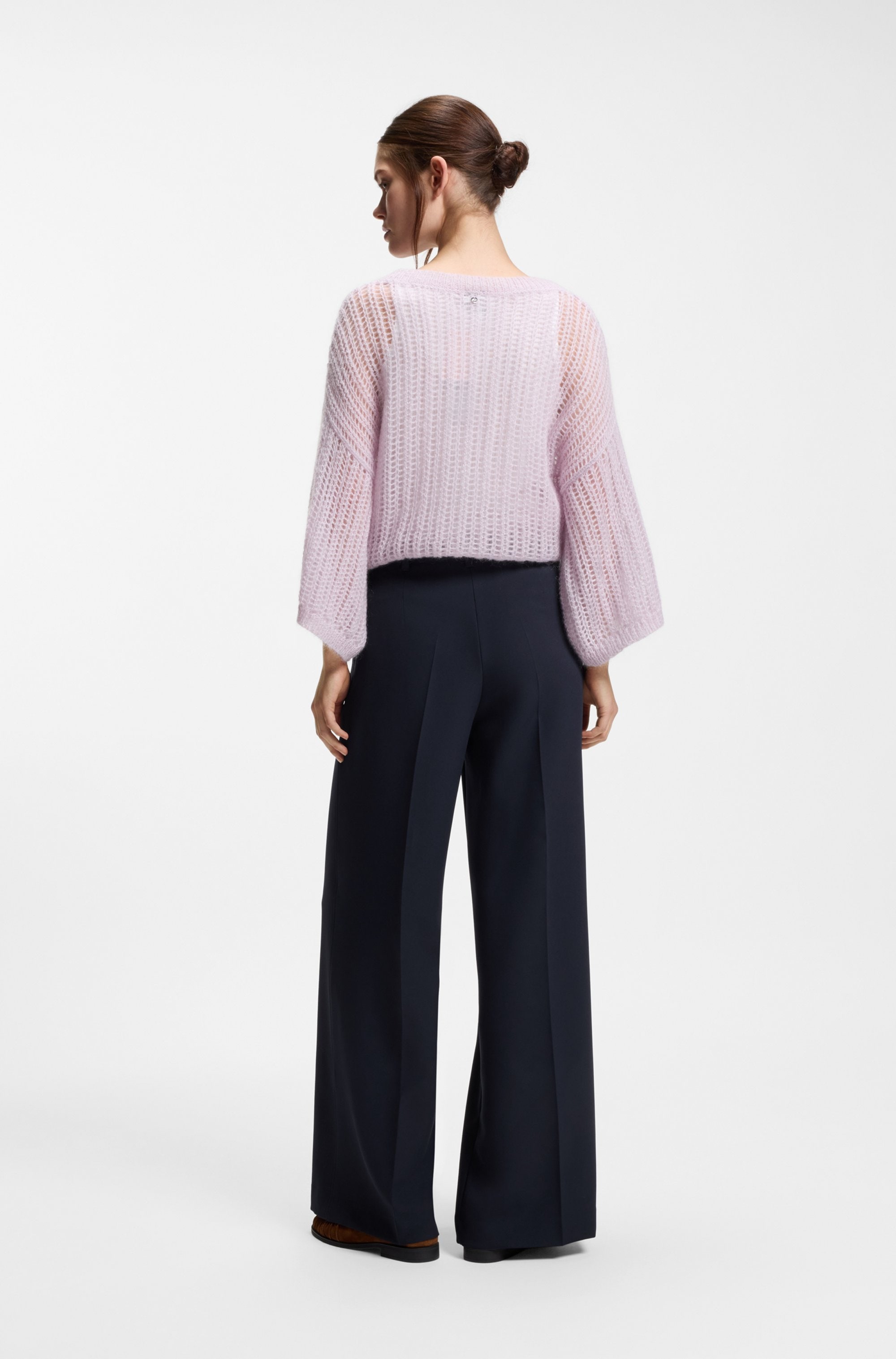 BOSS ORANGE Anzughose »Tiwi Premium Damenmode«  Wide Leg mit Bügelfalte