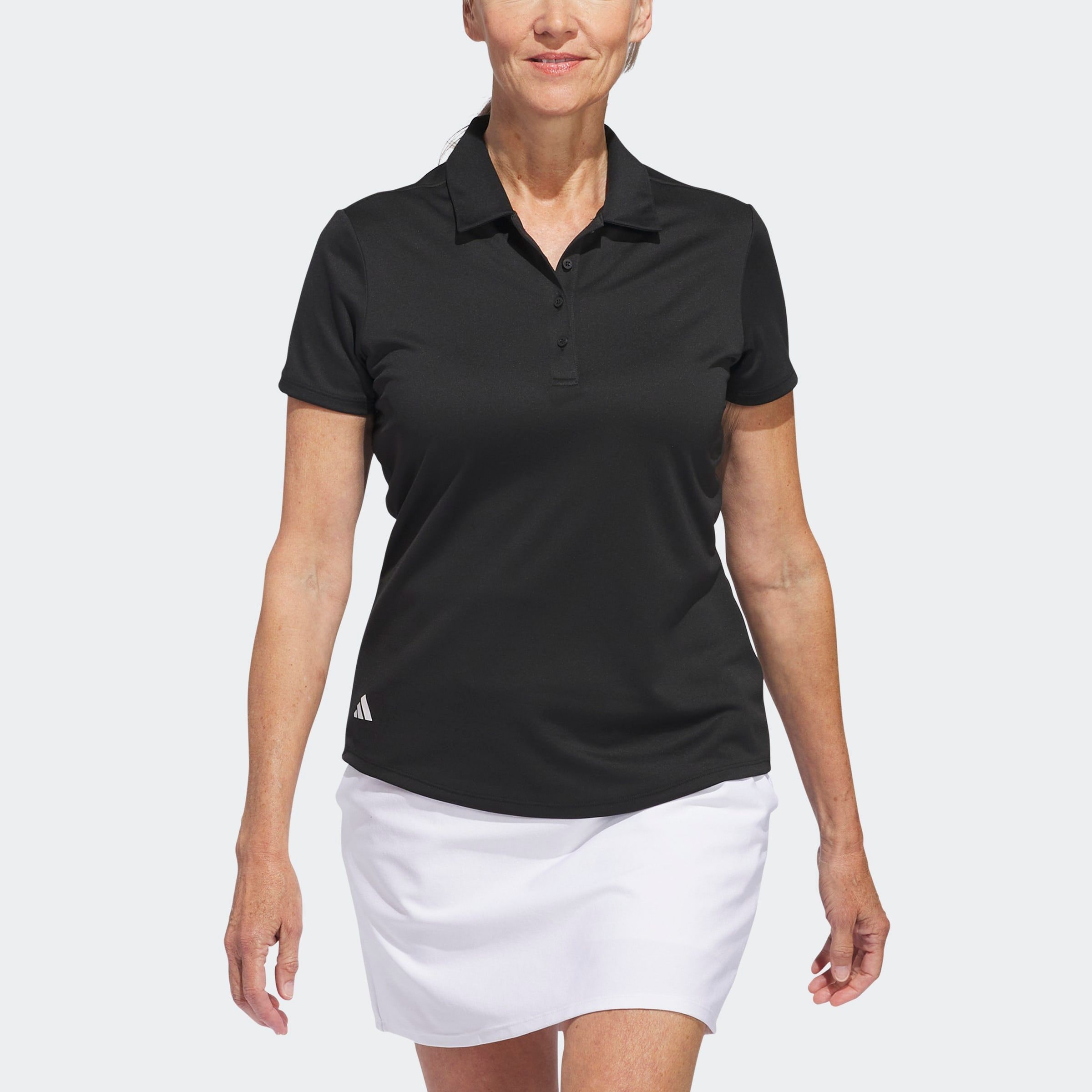 adidas Performance Poloshirt »SOLID PERFORMANCE SHORT SLEEVE FÜR DAMEN« mit Druckknopfverschluss, aus Polyester, leichtes Pikeematerial