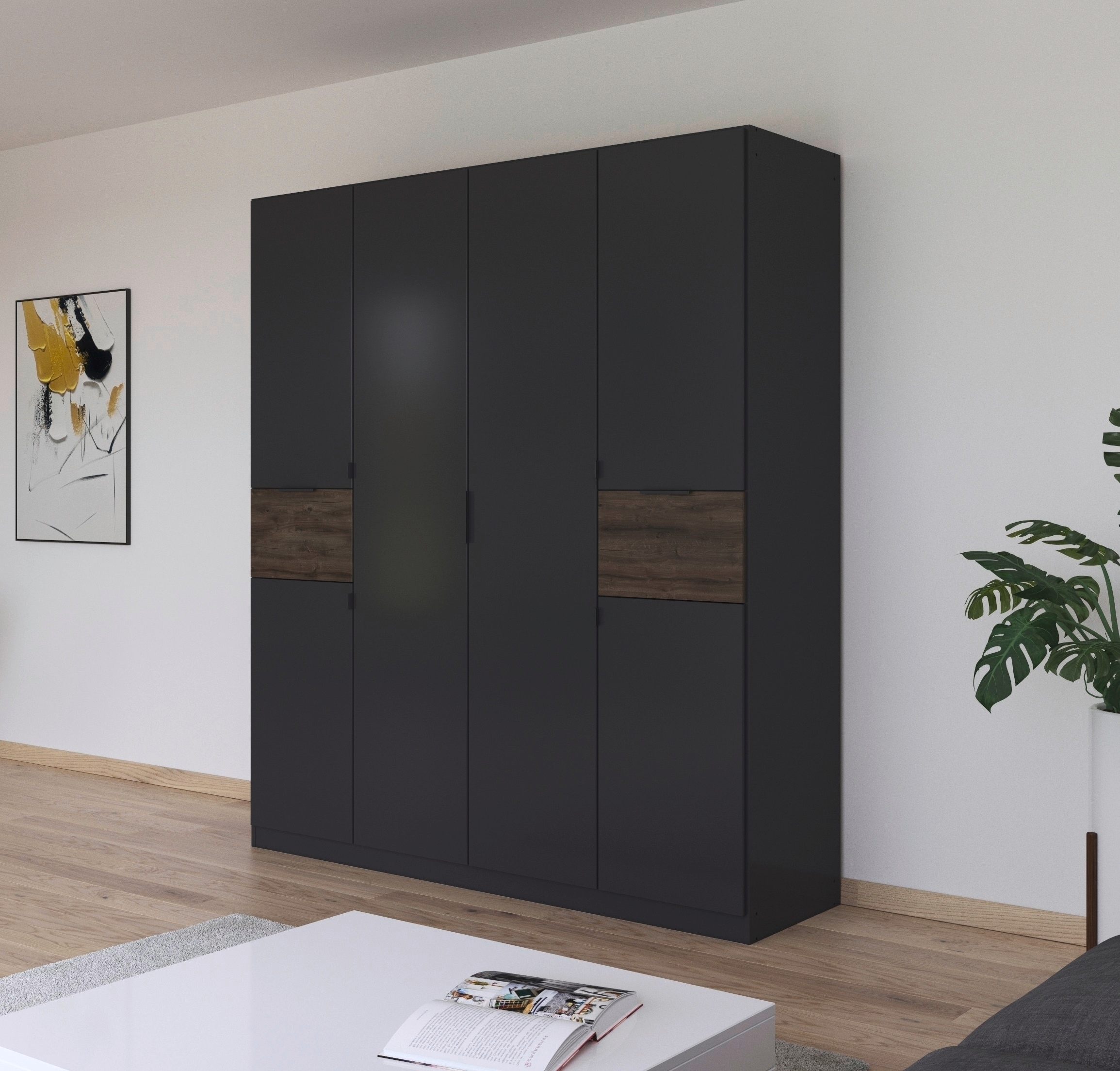 rauch Armoire à portes battantes »Kleiderschrank Schrank Garderobe Wäscheschrank TICAO« Tiroirs positionnables en hauteur de manière variable,  avec 2 tiroirs spacieux, beaucoup de rangement MADE IN GERMANY