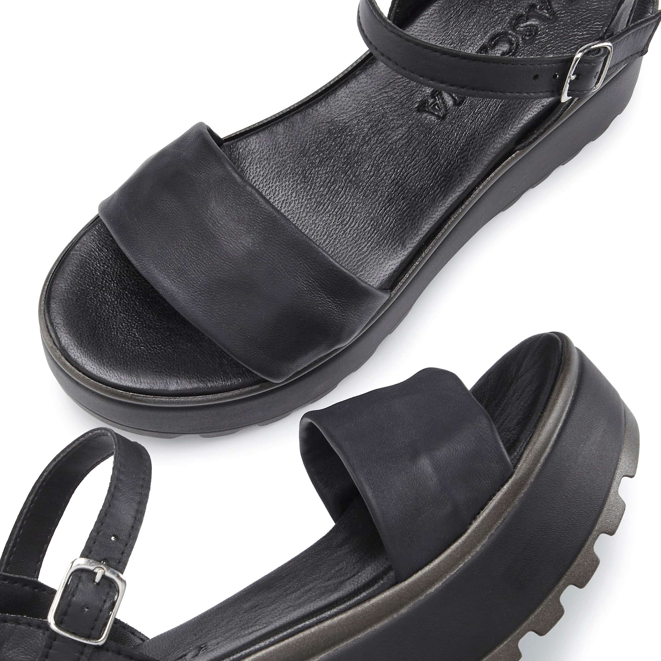 LASCANA Sandales »Riemchensandalette, Sandale, Sommerschuh, offener Schuh,«  NOUVEAU en cuir avec talon compensé