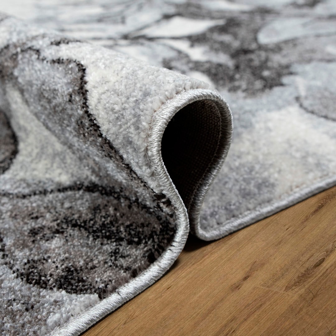 my home Teppich »Almrose« rechteckig 9 mm Höhe mit besonders weichem Flor, Blumen Muster, florales Design, Kurzflor