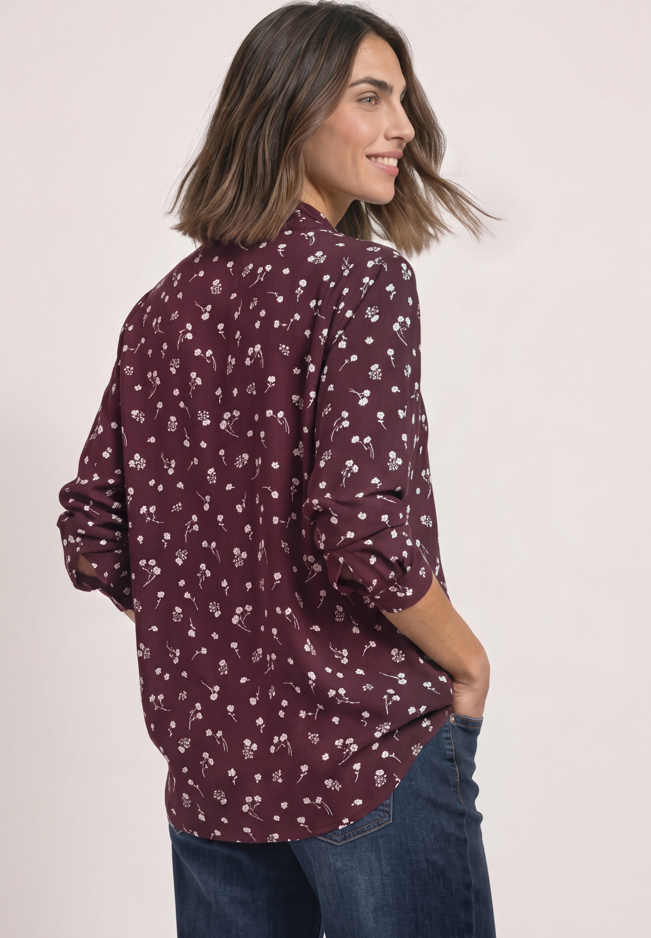 STREET ONE Blouse à manches longues avec imprimés intégraux et détail nœud