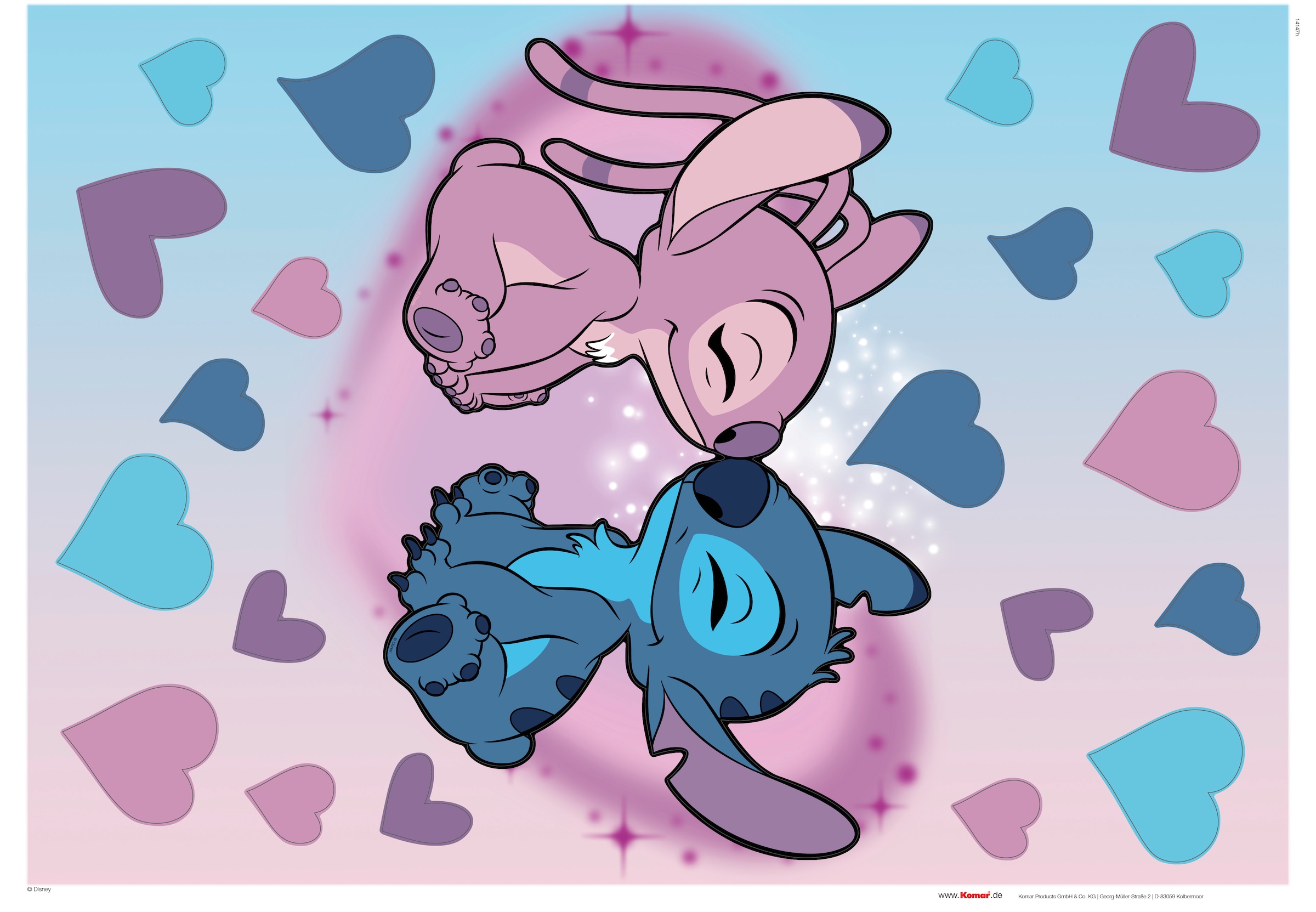 Komar Autocollant mural »Stitch and Angel Cutie - Grösse 50 x 70 cm« selbstklebend, Wandsticker, Kinderzimmer