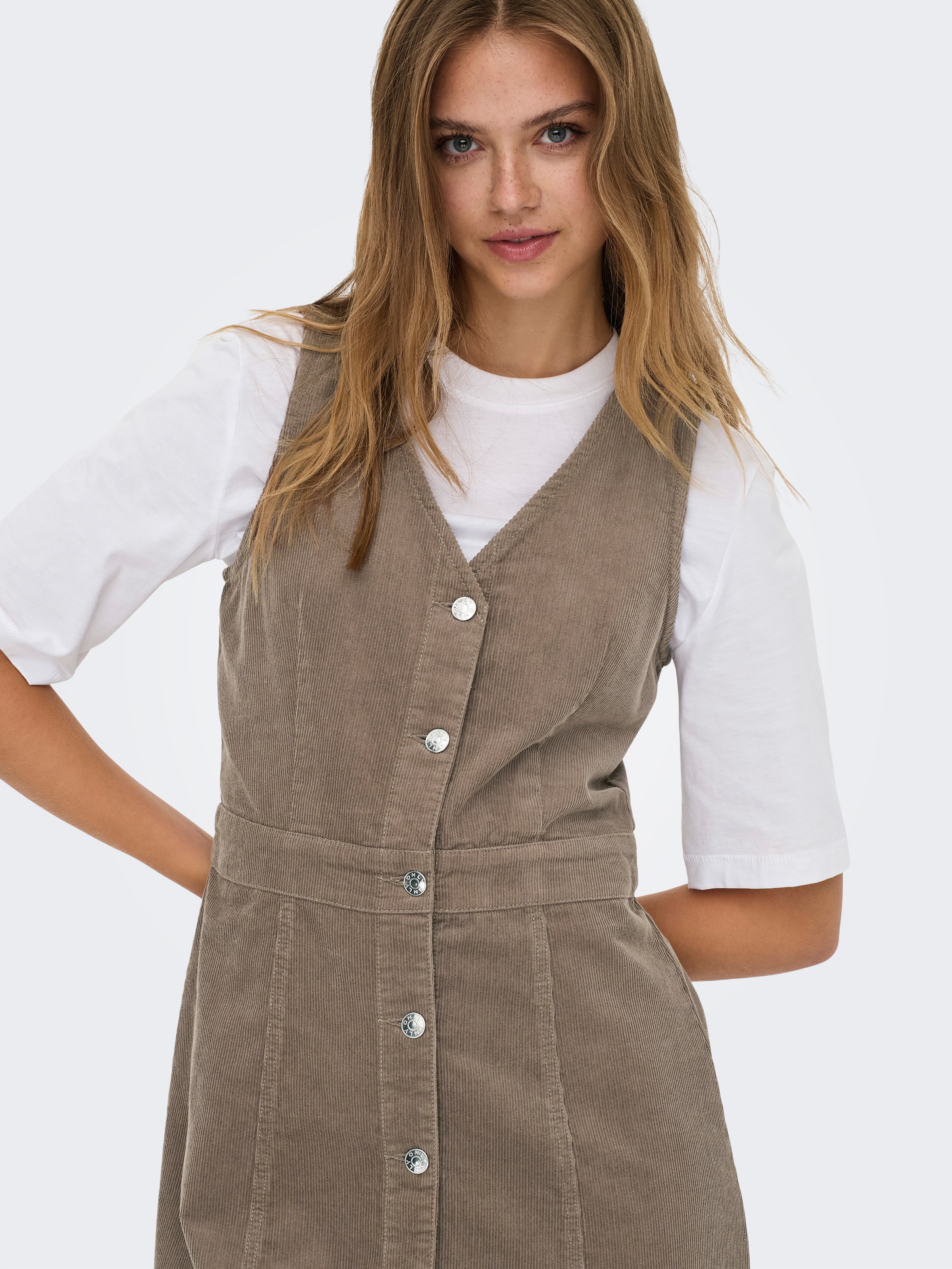 ONLY Robe en velours côtelé »ONLMOXIE S/L BUT CORD DRESS CC PNT« coton, coupe régulière