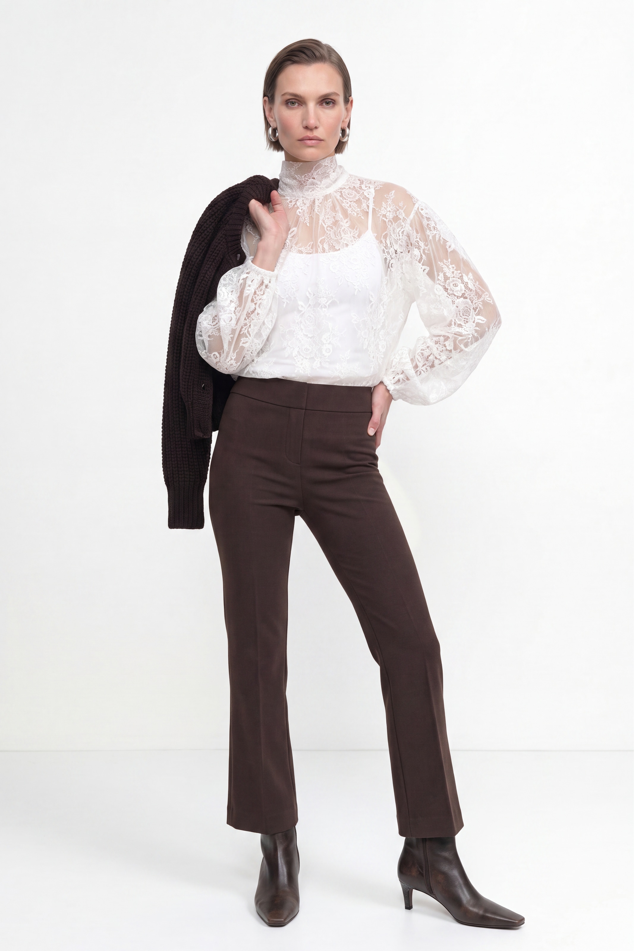 RICHROYAL Spitzenbluse Regular fit mit Spitzenkante