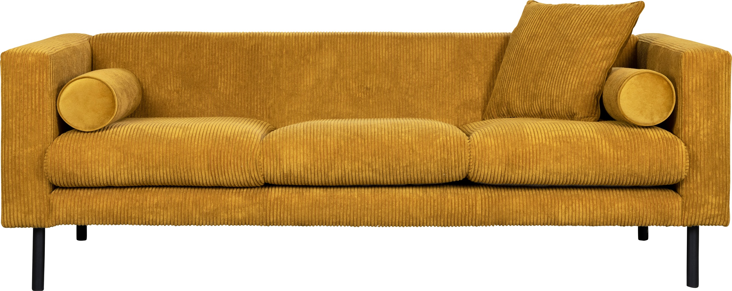 Home affaire 3-Sitzer »Lillibeth Designsofa mit Wellenunterfederung, Masse B/T/H: 218/74/83 cm« Zierkissen als Wendekissen, Bezug Samtoptik oder Cord