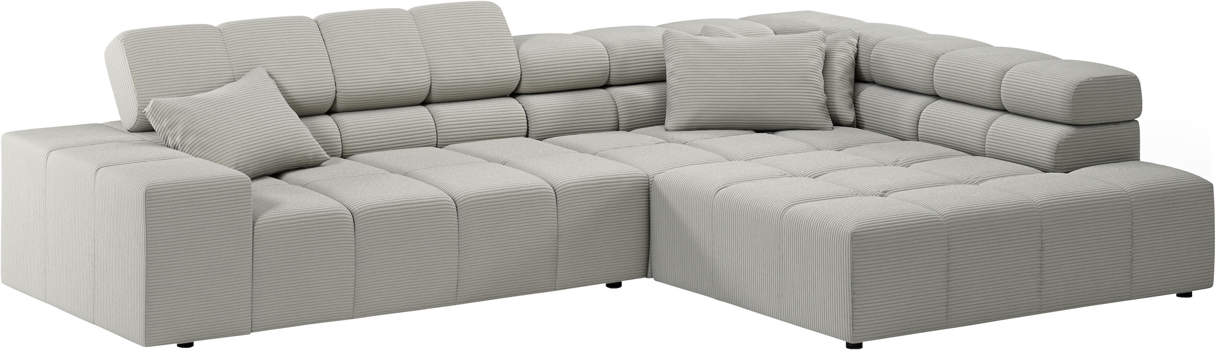 Home affaire Ecksofa »Ancona, Ecksofa,  incl. Kopfteilverstellung, Breite 319 cm, L-Form« wahlweise motorische Sitztiefenverstellung, auch in Cord + Easy Care