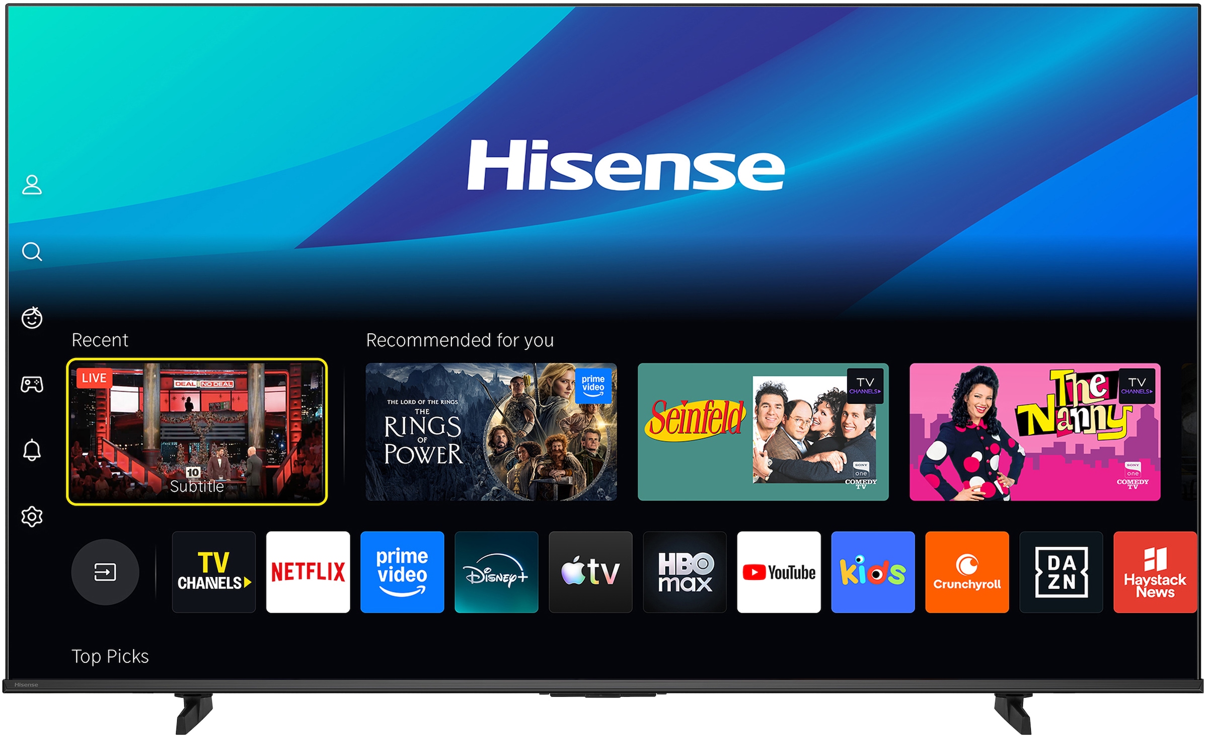 Hisense QLED-Fernseher »50E7S« 126 cm/50 ″ Smart-TV
