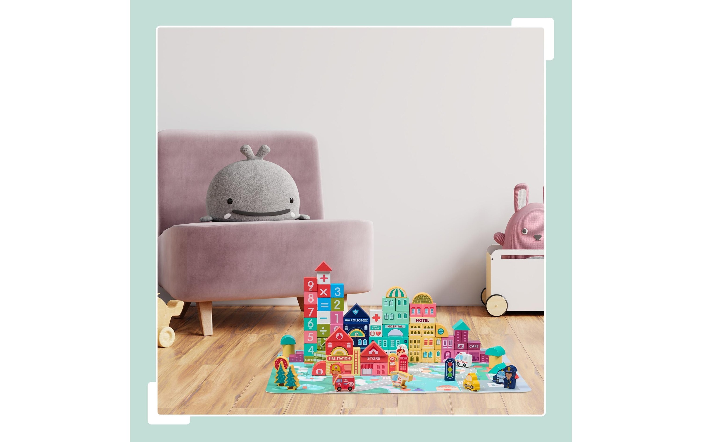 relaxdays Briques de jeu »Stadt im Set«