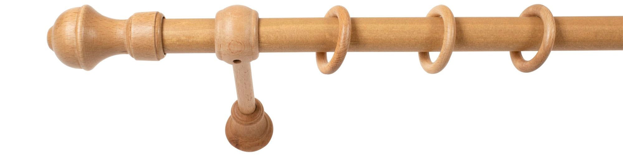 SN DECO GROUP Gardinenstange »Ares« 1 läufig-läufig Fixmass 28 mm, Holz, verschiedene Längen und Farben, Komplettset