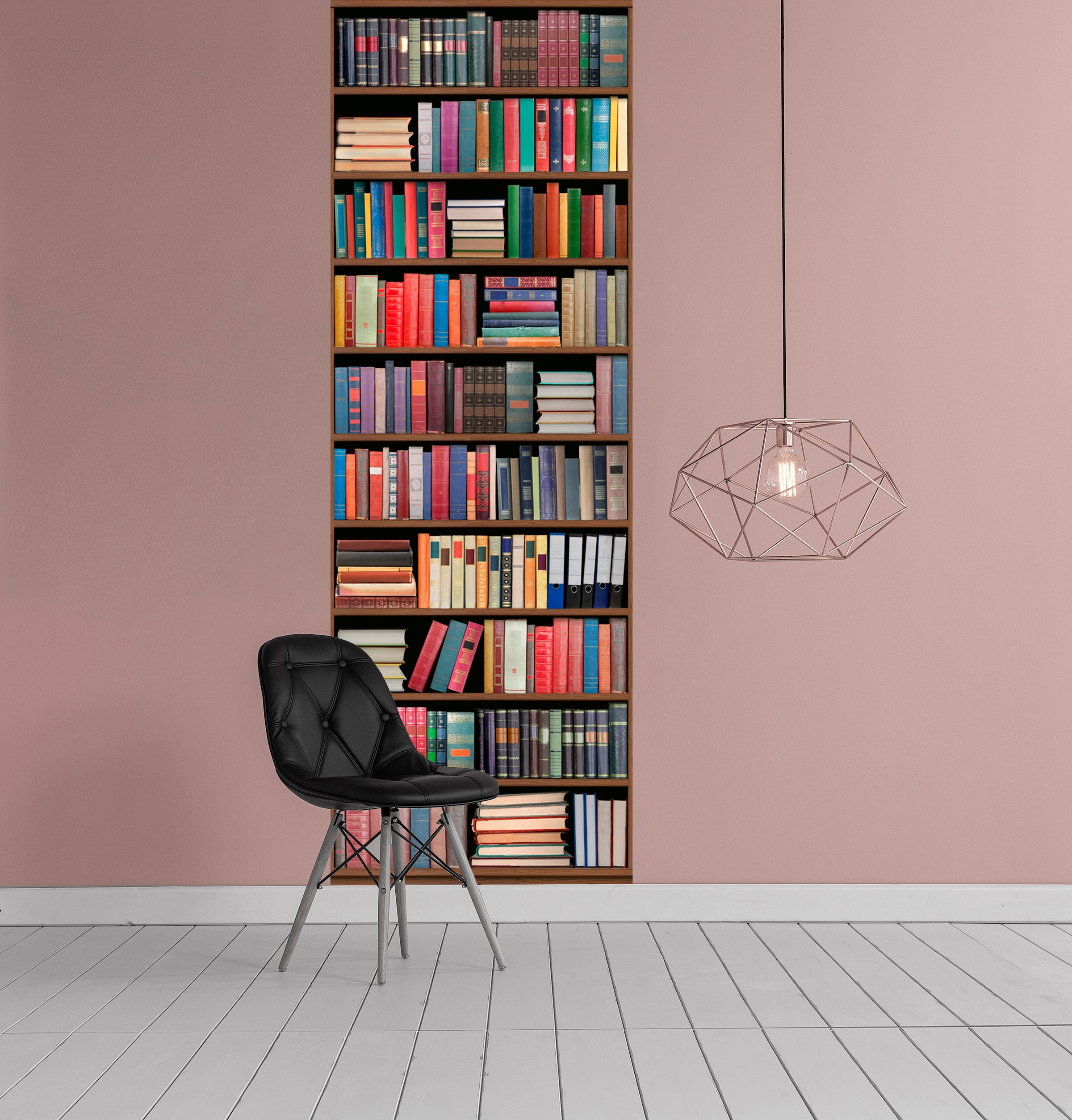 queence Papier peint vinyle »Bücher, Bücherregal« imprimé 90x250cm, selbstklebend, kinderleichte Anbringung, , Sticker