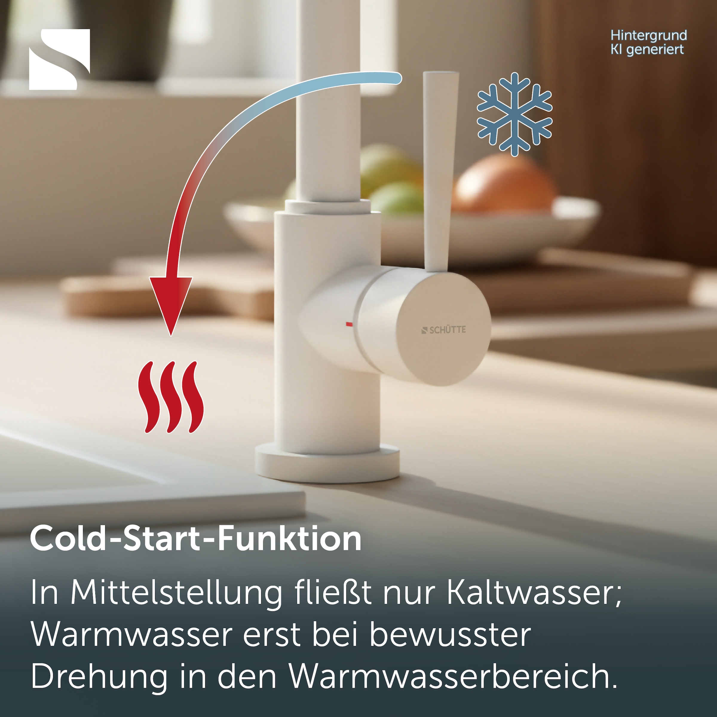 Schütte Robinet d'évier »CORNWALL« fonction pratique Cold-Start pour économiser l'énergie, pivotant à 360°