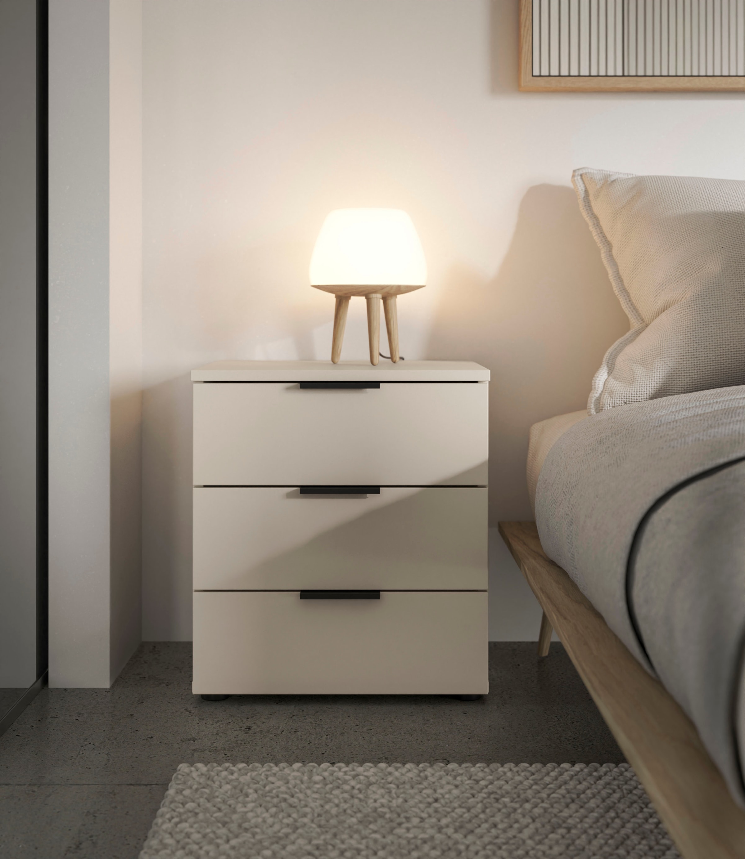 HBZ Kommode »Linz Nachtkonsole, BxHxT 45x50x40cm« 1 Stk. tlg. Breite 45cm,Lip-Griff, Melaminbeschichtung