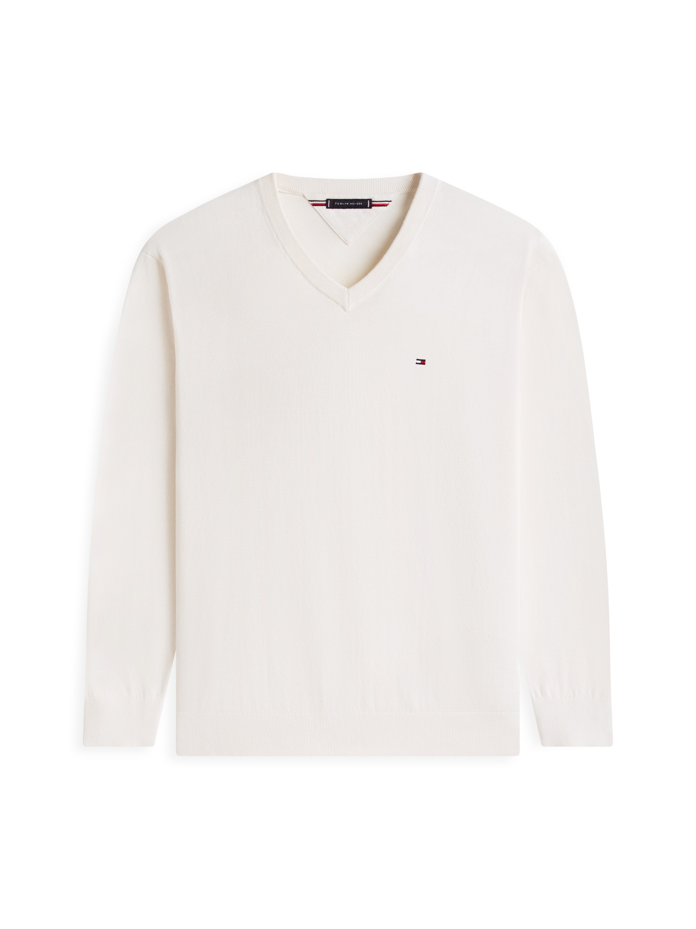Tommy Hilfiger Big & Tall V-Ausschnitt-Pullover »BT-ESSENTIAL COTTON« Rippbündchen am Ärmel, Saum und Ausschnitt,  Grosse Grössen, normale Passform
