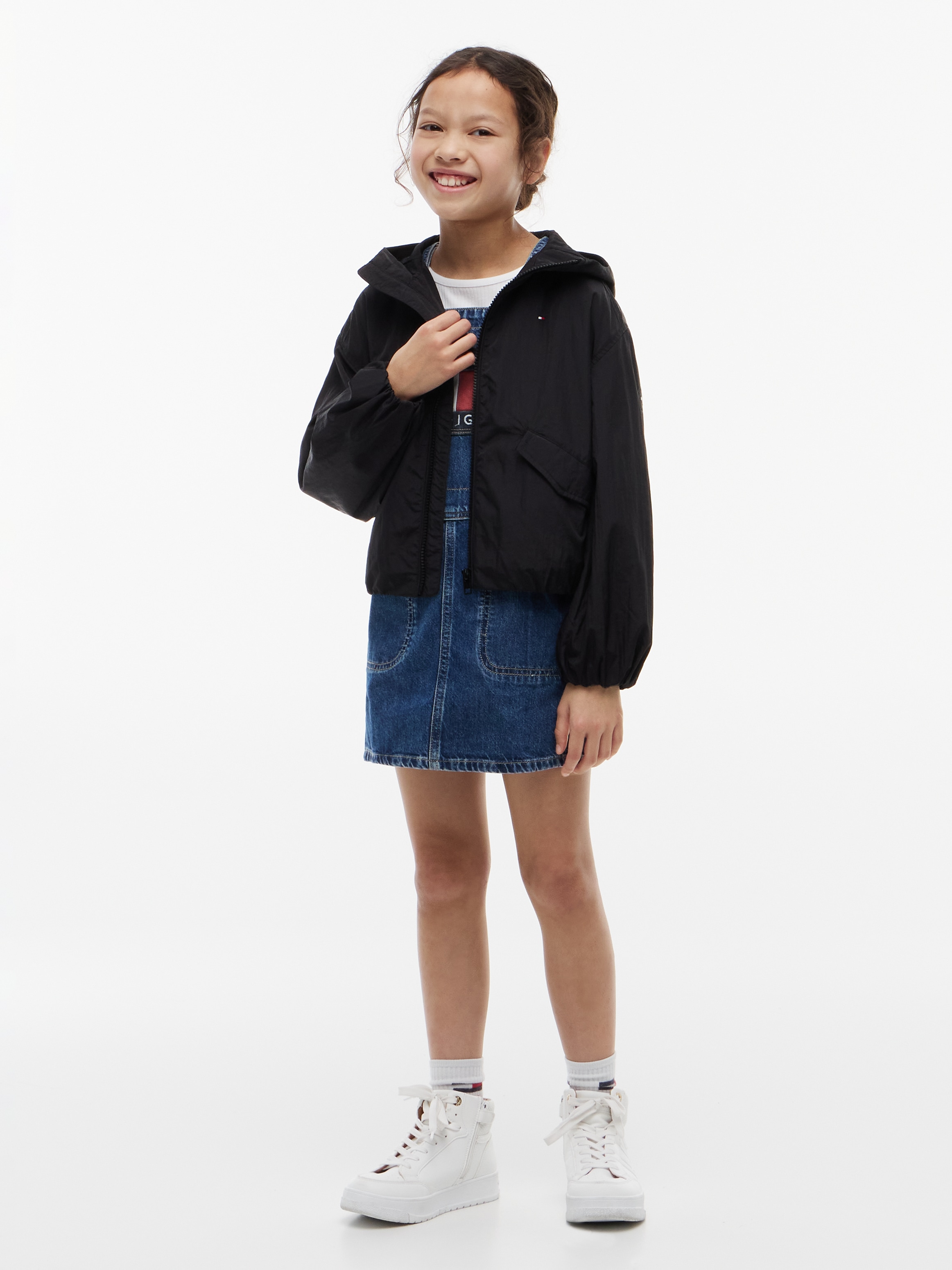 Tommy Hilfiger Outdoorjacke Regular Fit, Kinder bis 16 Jahre, grosser Rückendruck