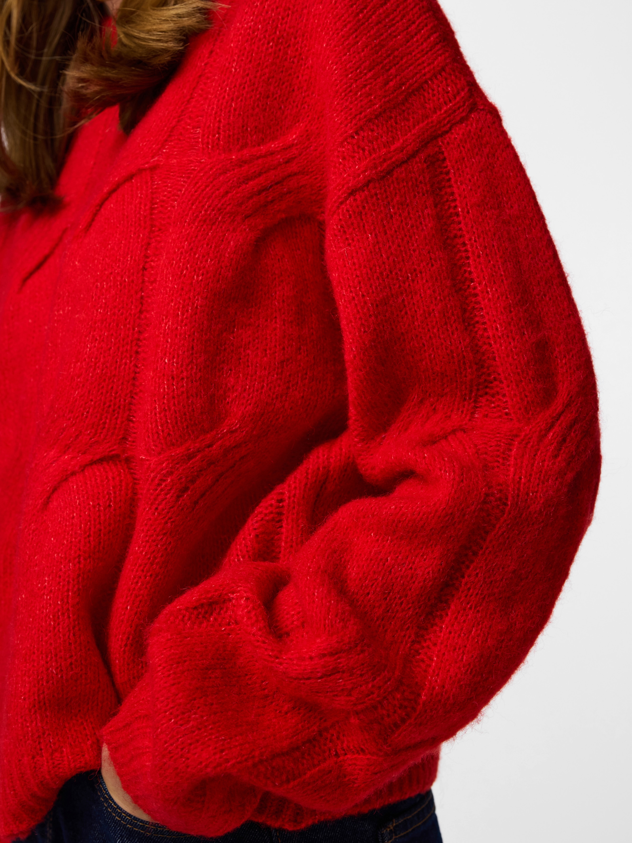 pieces Strickpullover »PCJENNA LS O-NECK CABLE KNIT NOOS BC«