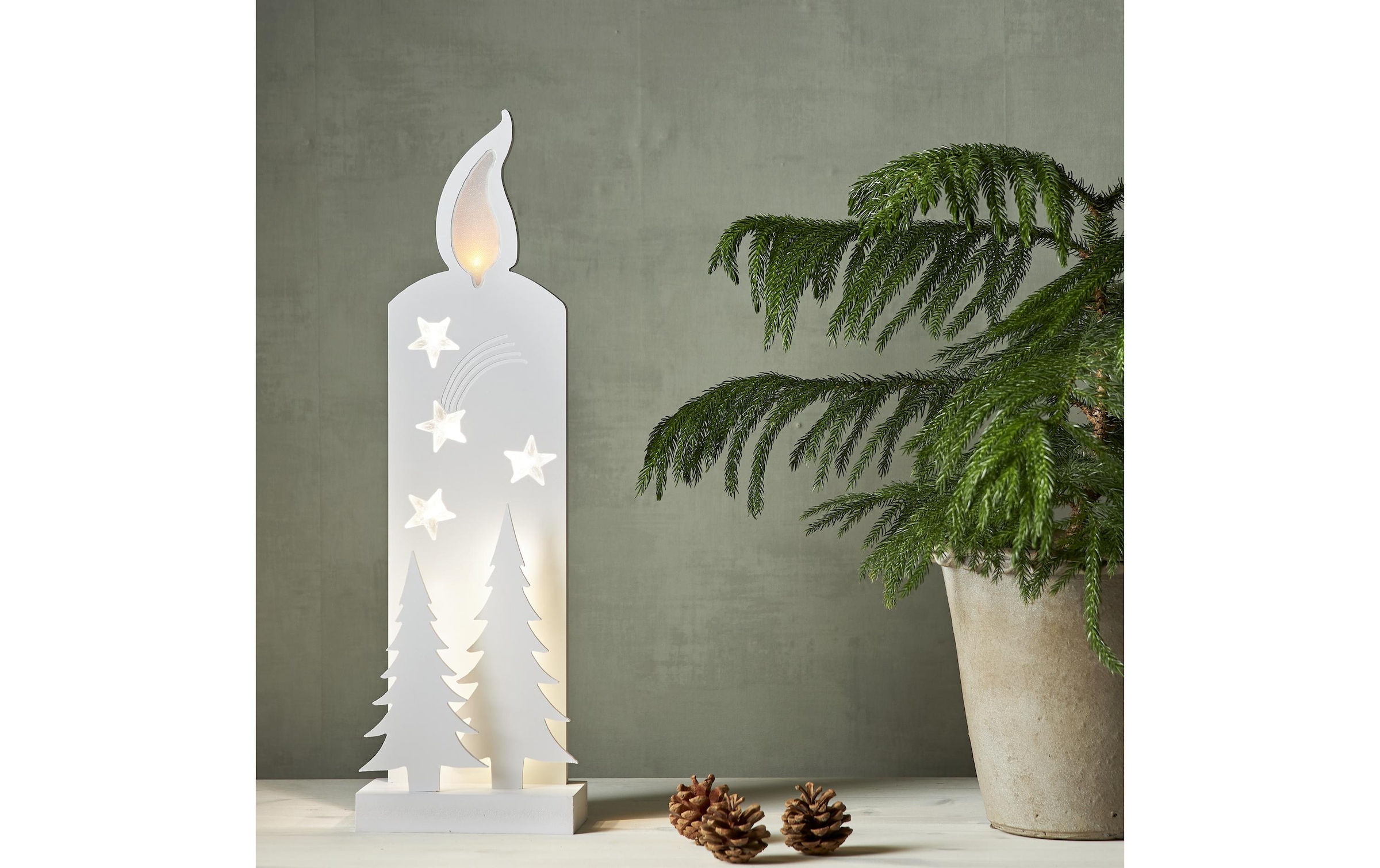 Parforce Traditional Hunting LED-Kerze »mit  Sternen und Tannen«