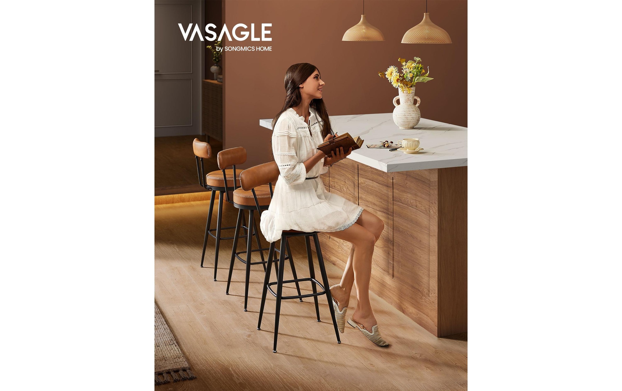 VASAGLE Tabouret de bar »2 Stück 56 x 101.3 cm« 2 cuis tlg.