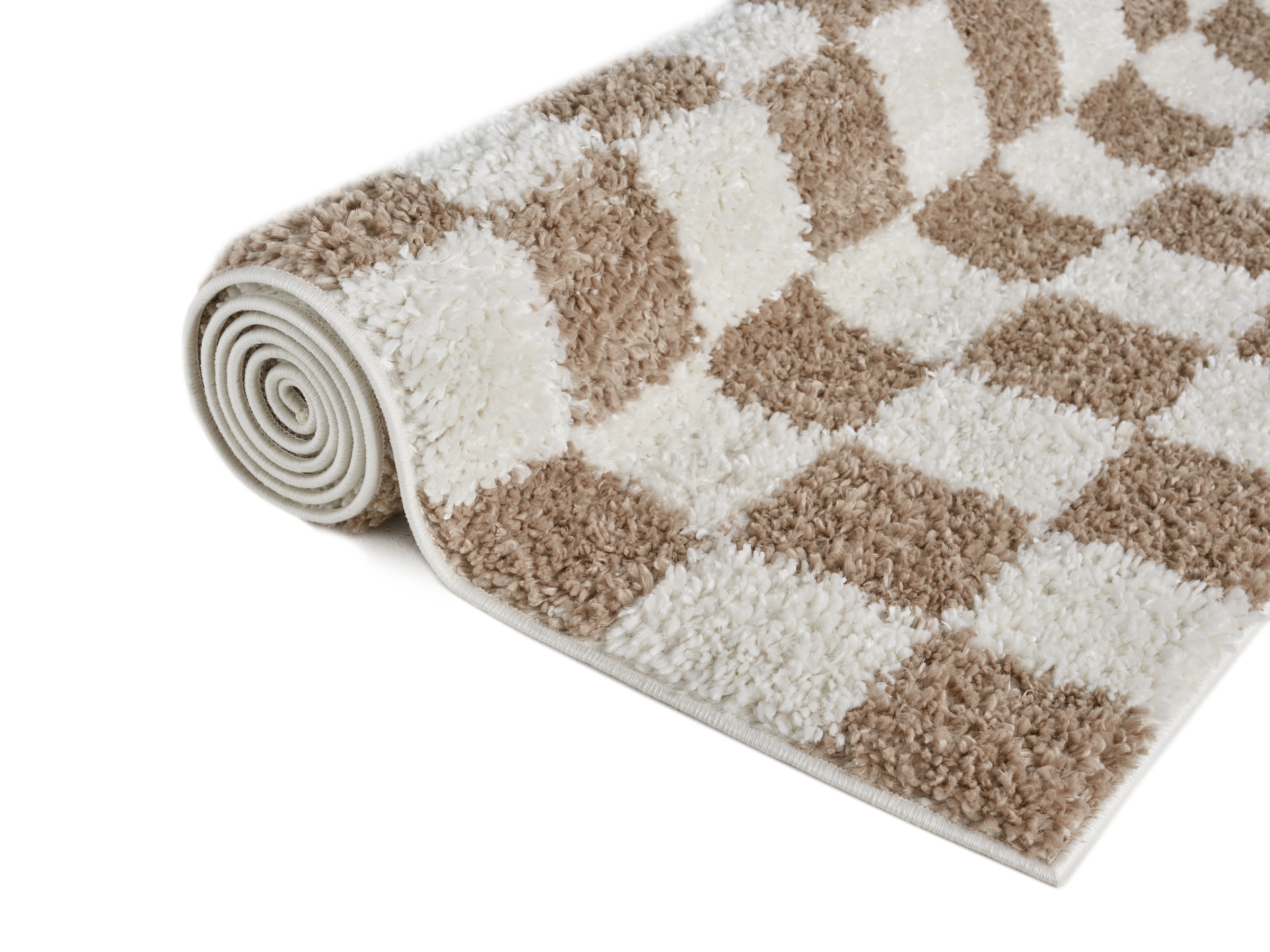 GOODproduct Hochflor-Teppich »Kiiki, Karo-Muster« rechteckig 30 mm Höhe Kariert, auffälliges Schachbrettmuster, Wohnzimmer, Schlafzimmer